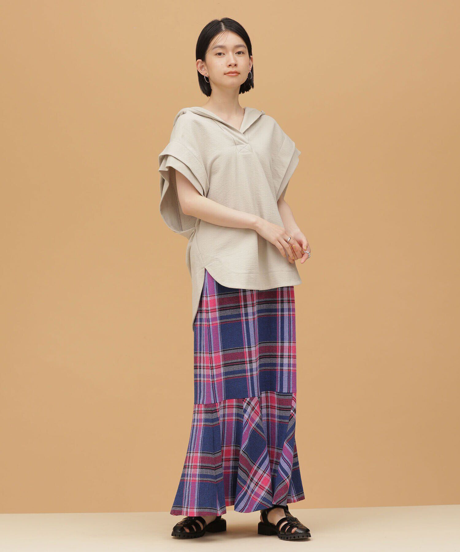 nano･universe「LB.03/バスケットチェックマーメイドスカート」|スカート|