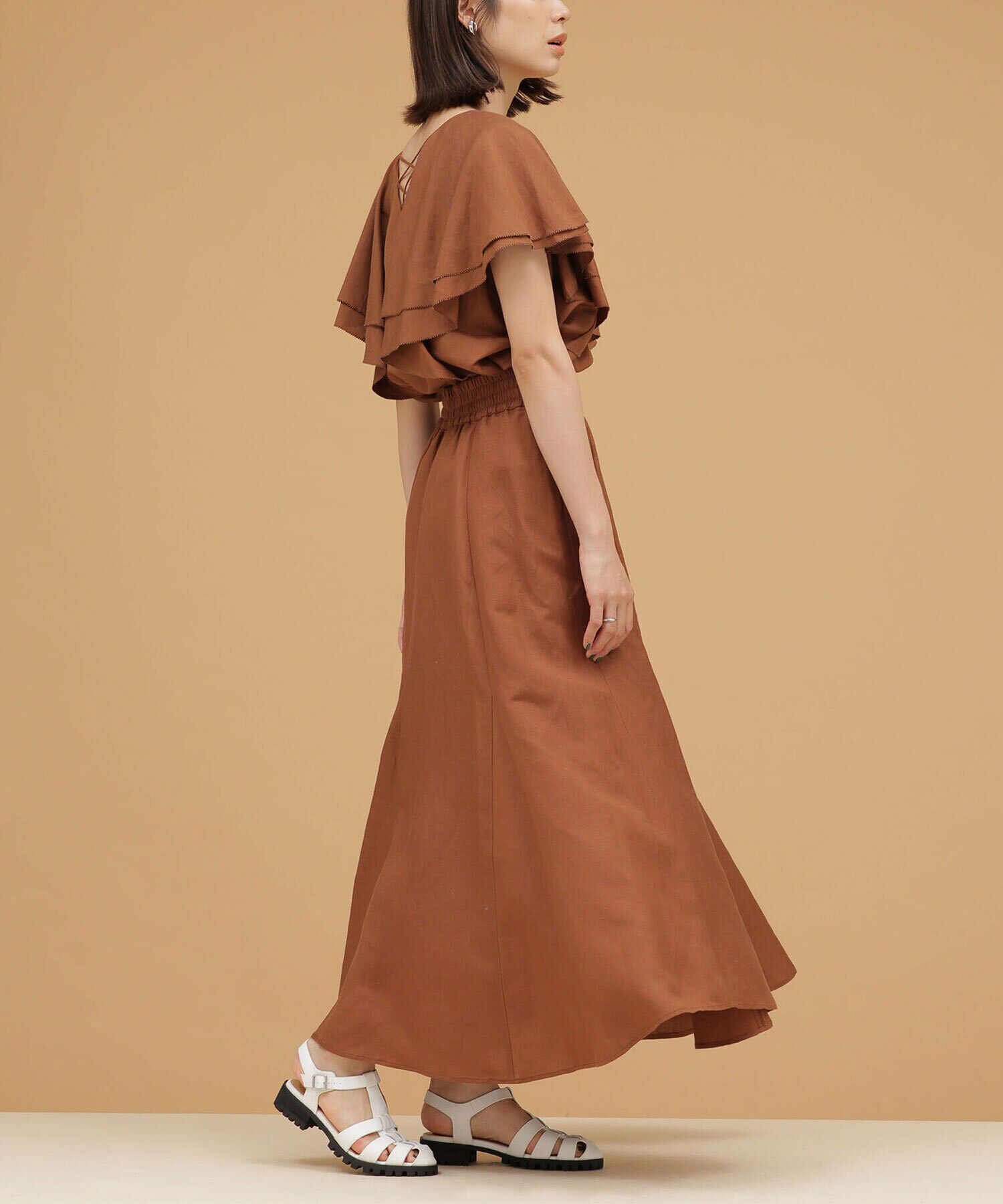 nano･universe「LB.03/リネンブレンドギャザーフレアスカート（セットアップ可）」|スカート|