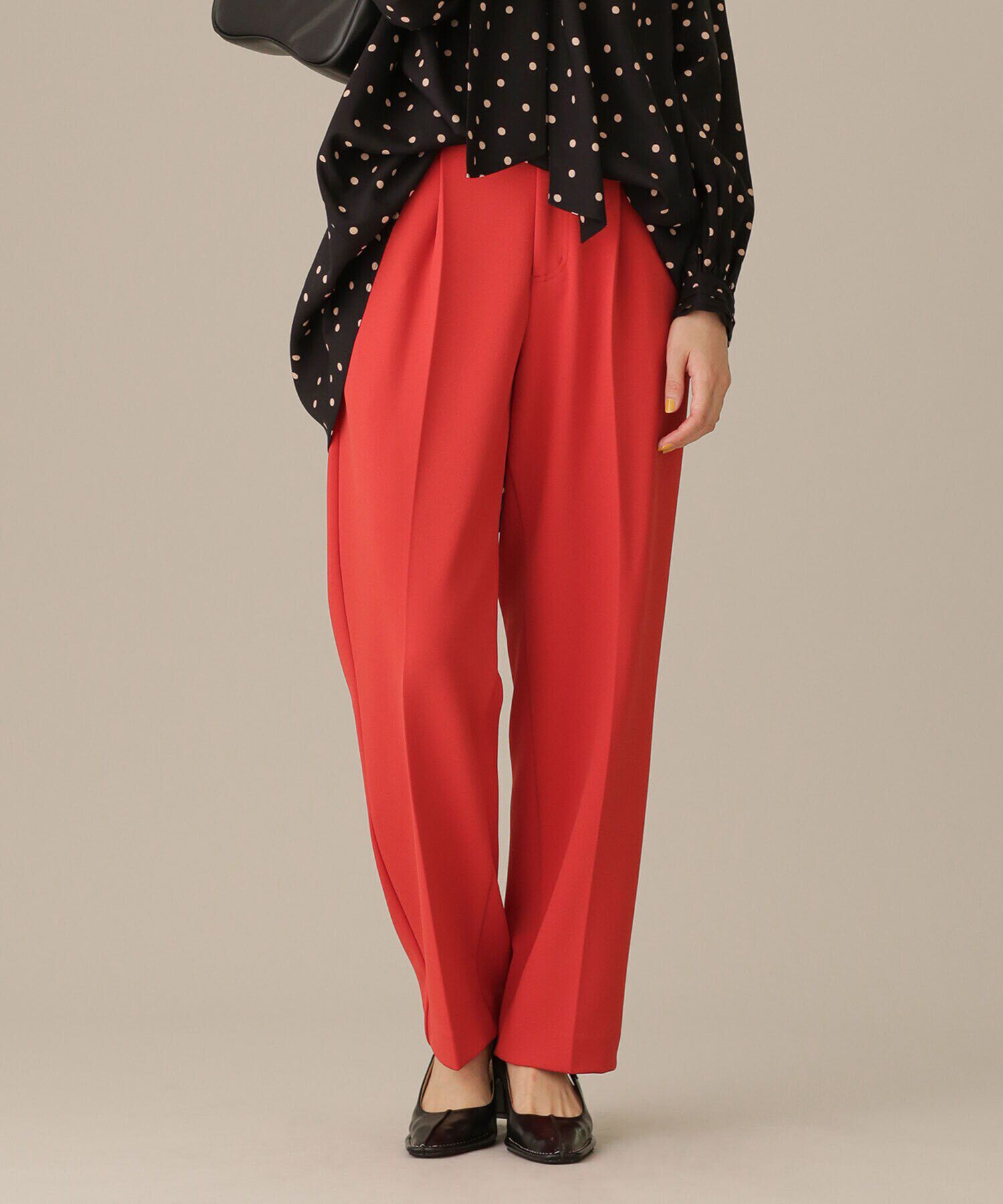 nano･universe「LB.03/ユルテーパードパンツ」|スラックス|レッド