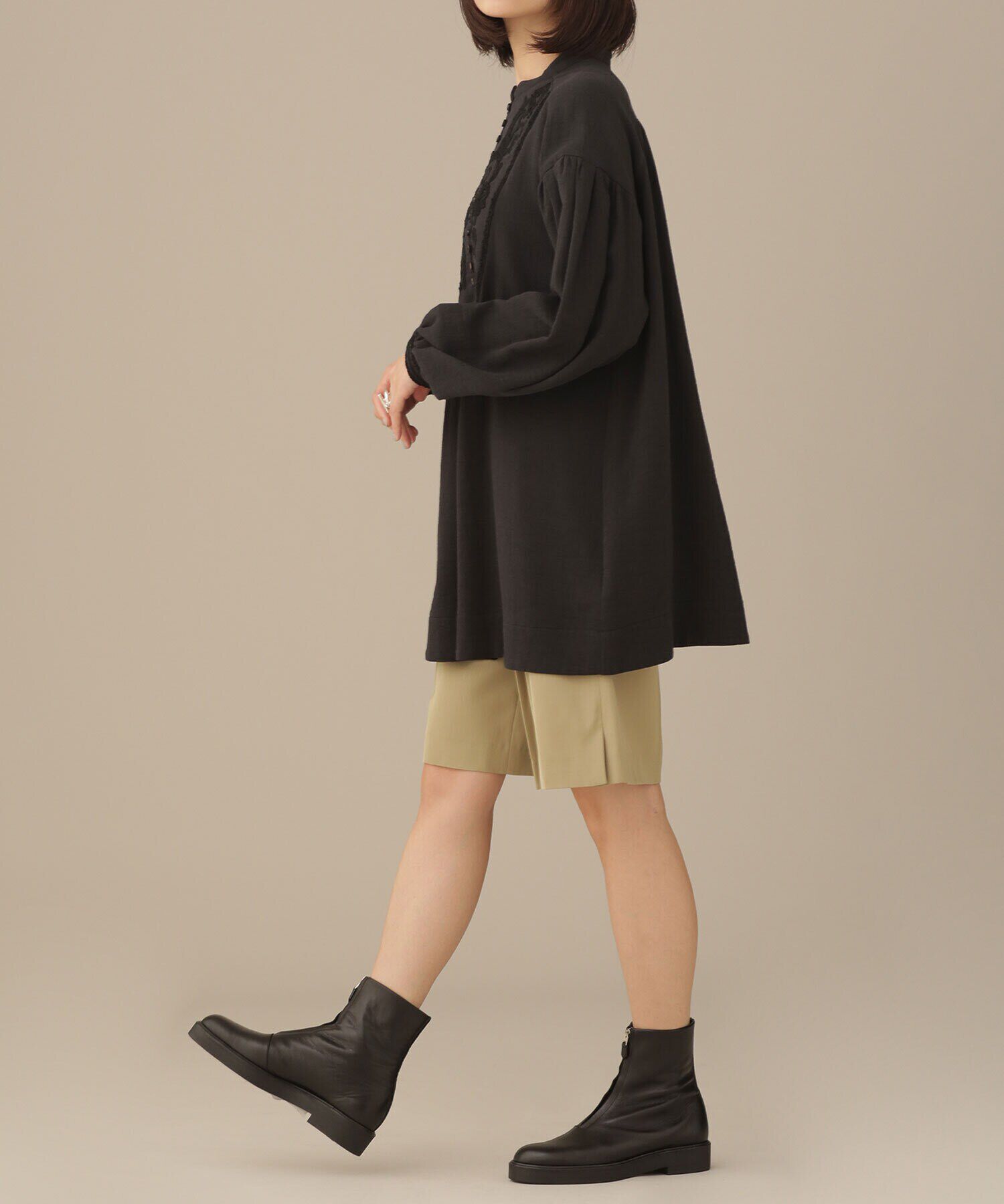 nano･universe「LB.03/2タックウールミドルパンツ（セットアップ可）」|キュロット|