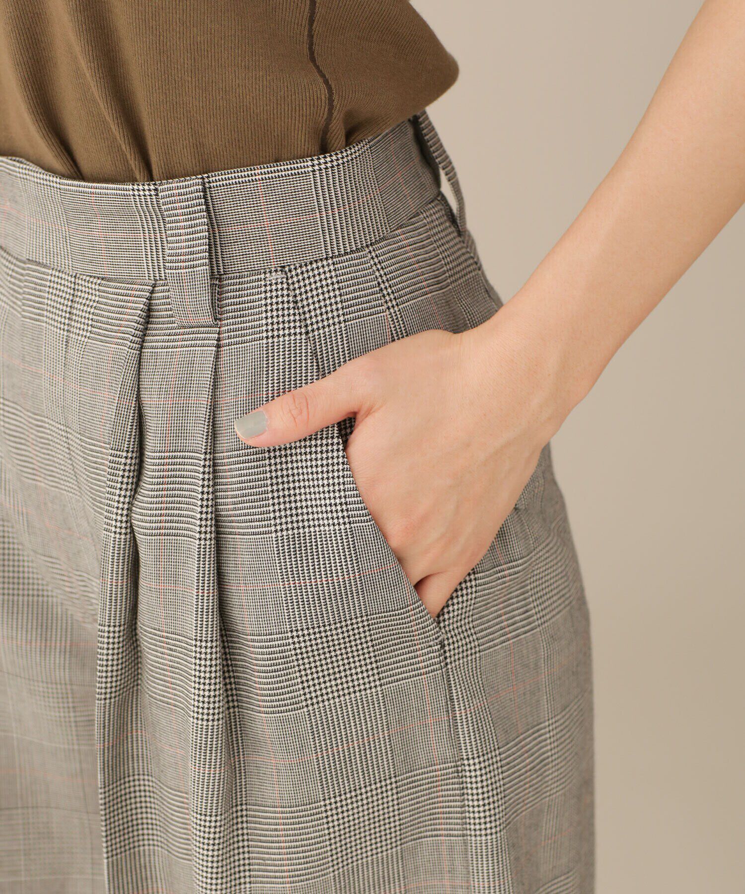 nano･universe「LB.03/2タックウールミドルパンツ（セットアップ可）」|キュロット|