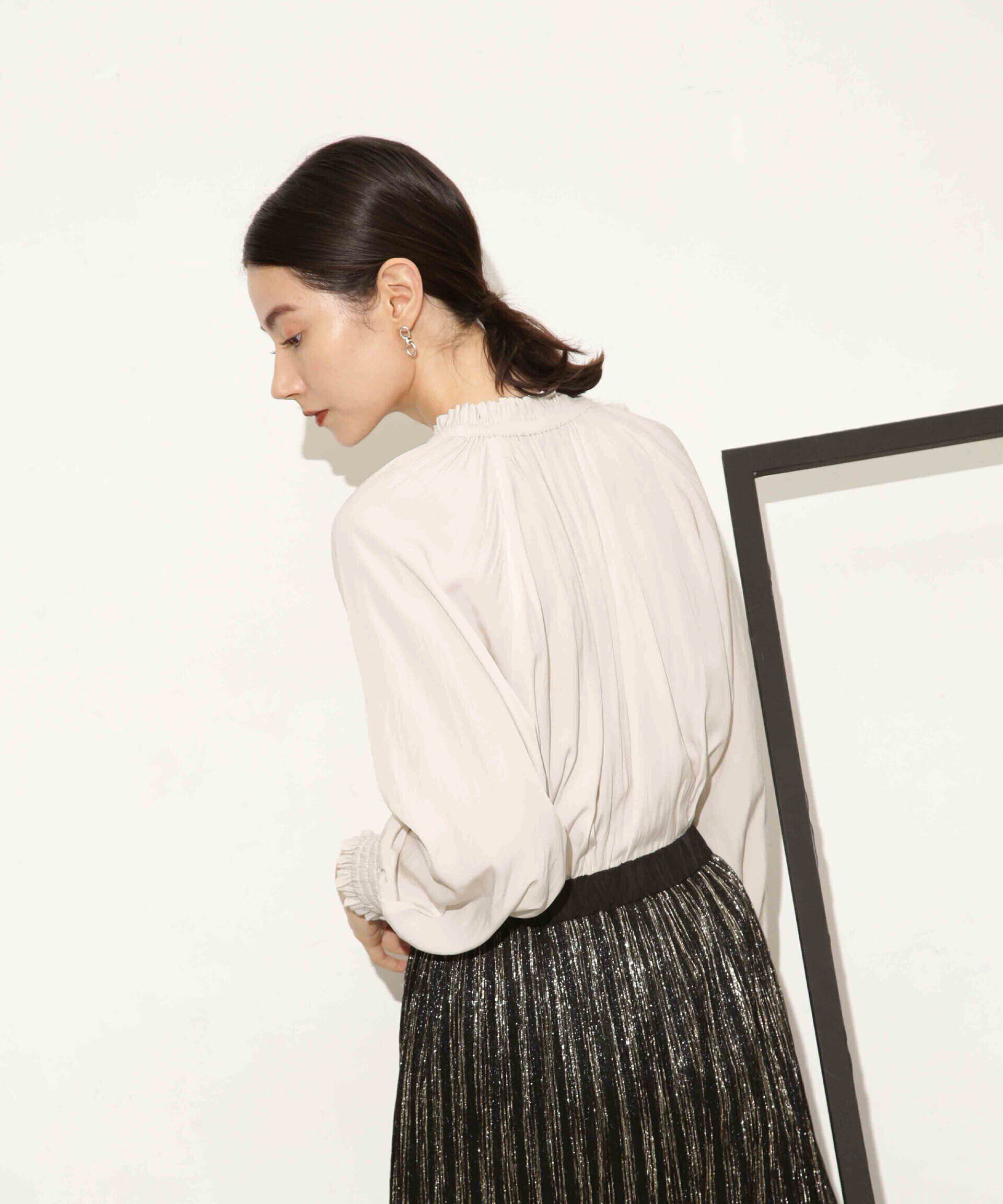 nano･universe「ギャザーネックボウタイブラウス」|シャツ・ブラウス|