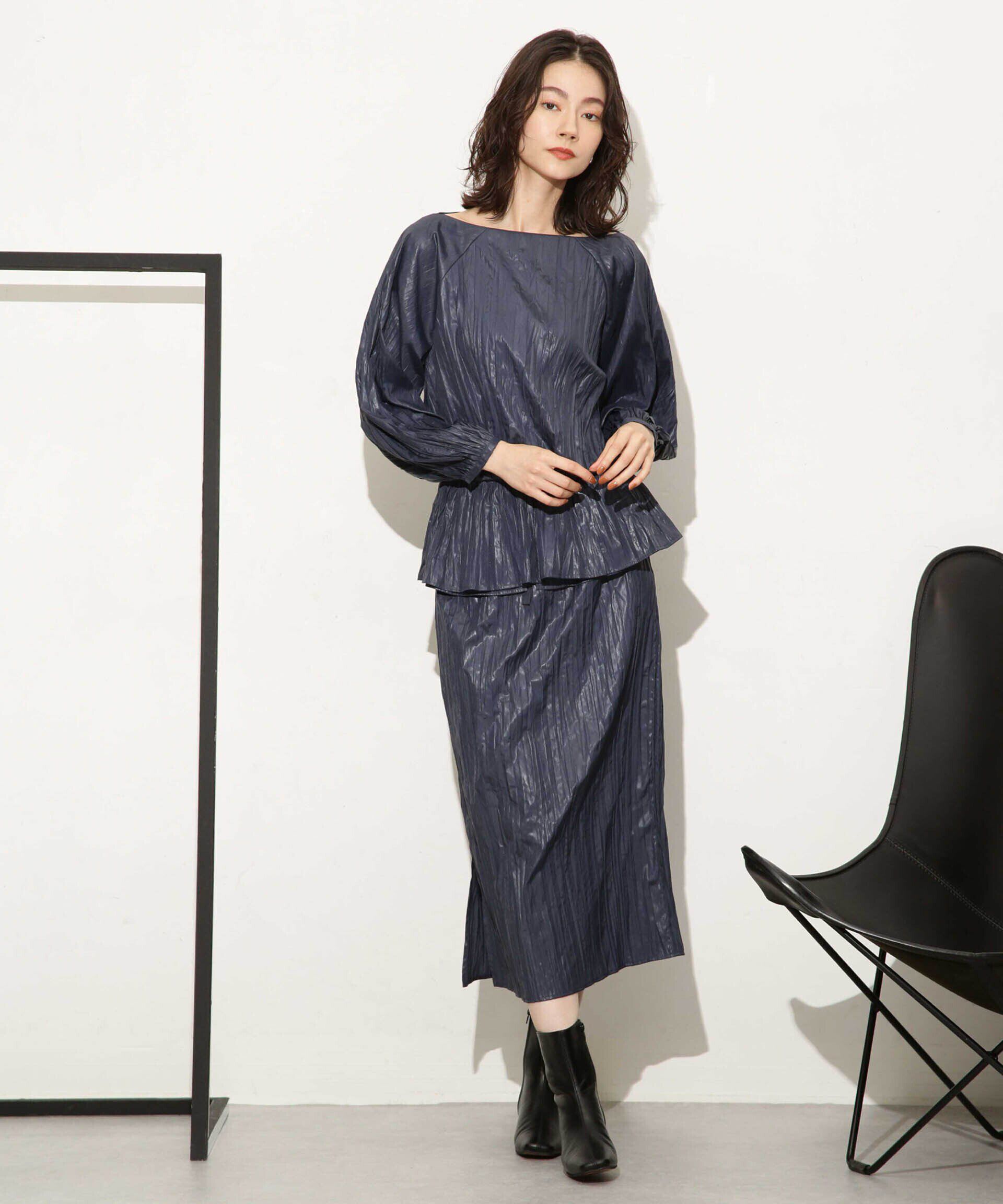 nano･universe「チンツサテンティアードプリーツスカート（セットアップ可）」|スカート|