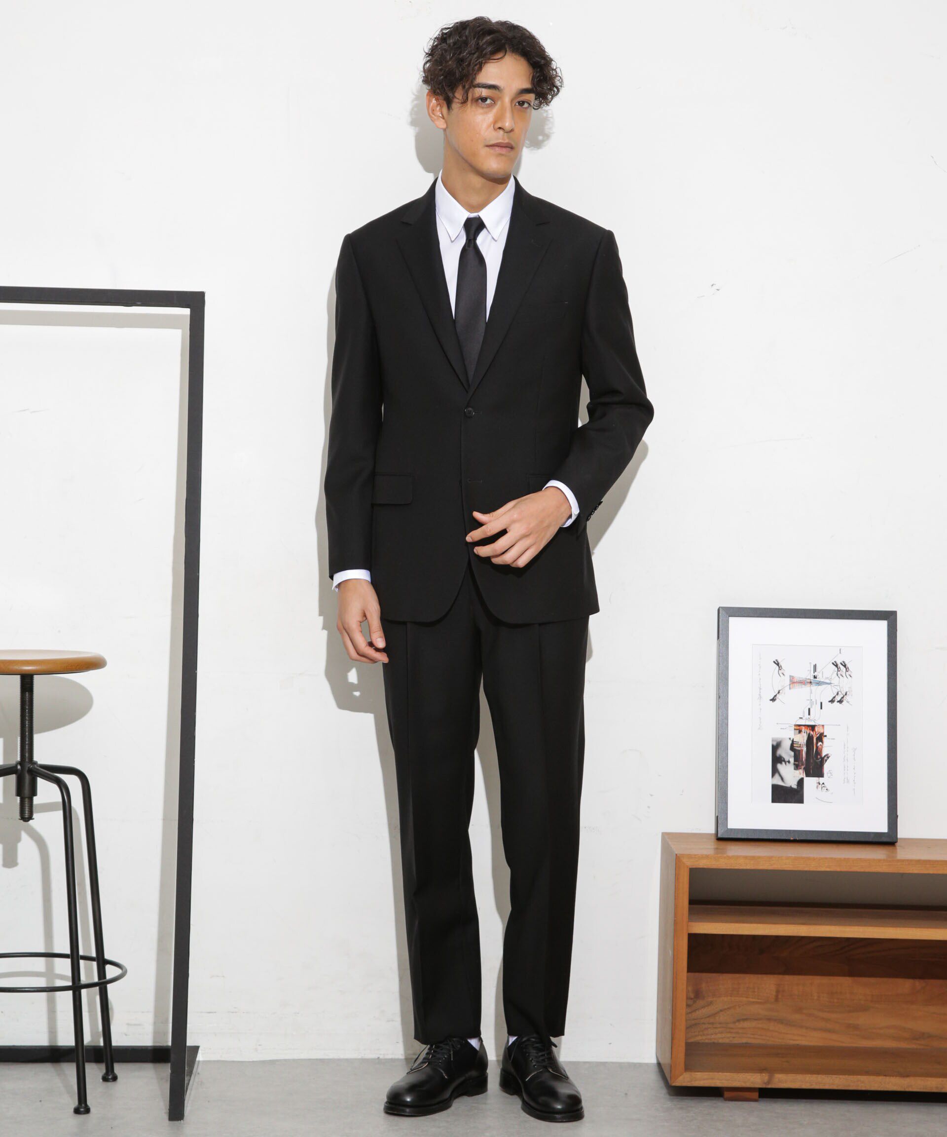 nano･universe「｢ESSENTIAL LINE｣フォーマルブラックトラウザー」|スーツ|