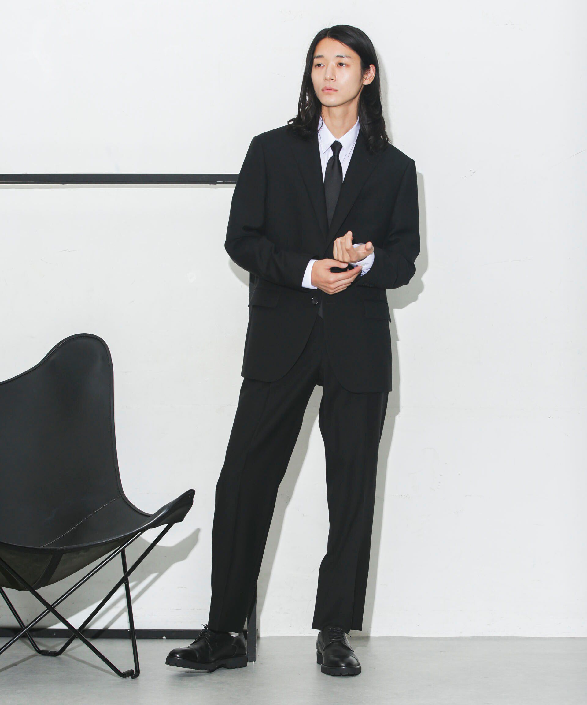 nano･universe「｢ESSENTIAL LINE｣フォーマルブラックトラウザー」|スーツ|