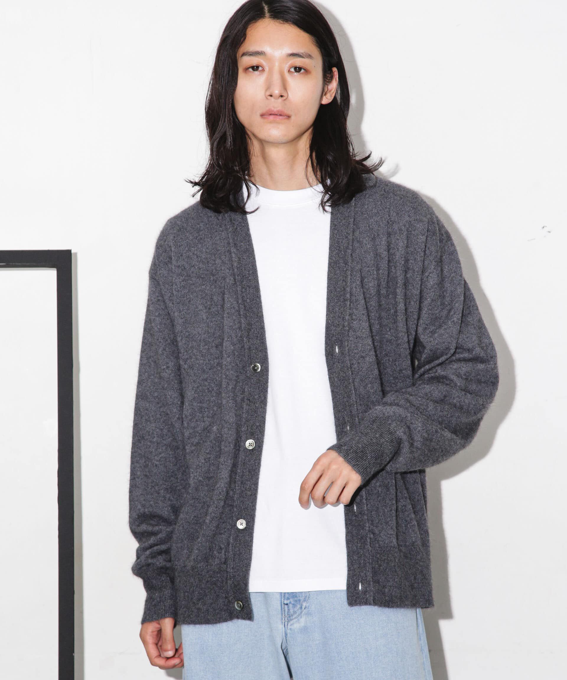 nano･universe「ヘアリーハイゲージＶネックカーディガン」|ニット・セーター|