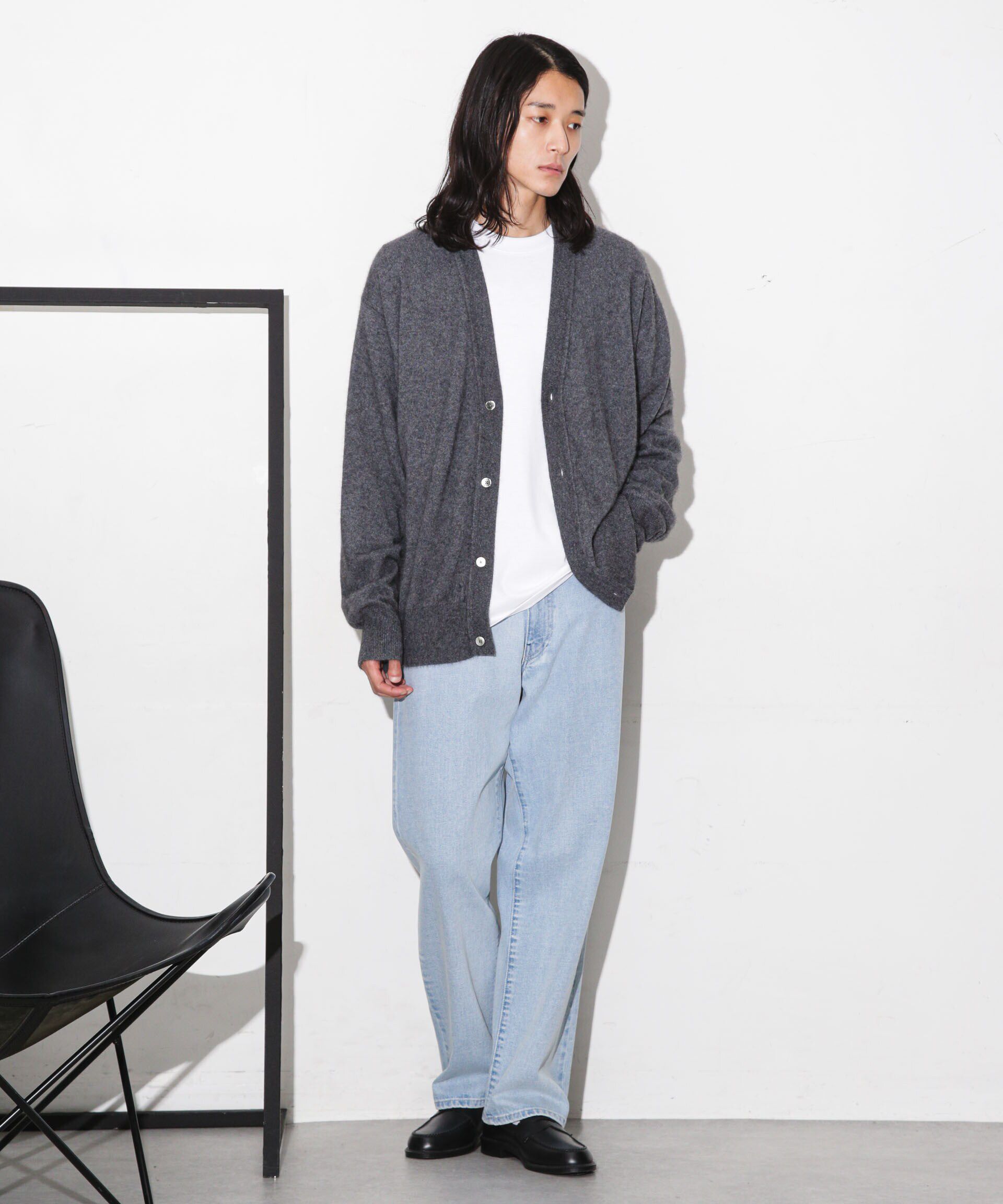 nano･universe「ヘアリーハイゲージＶネックカーディガン」|ニット・セーター|