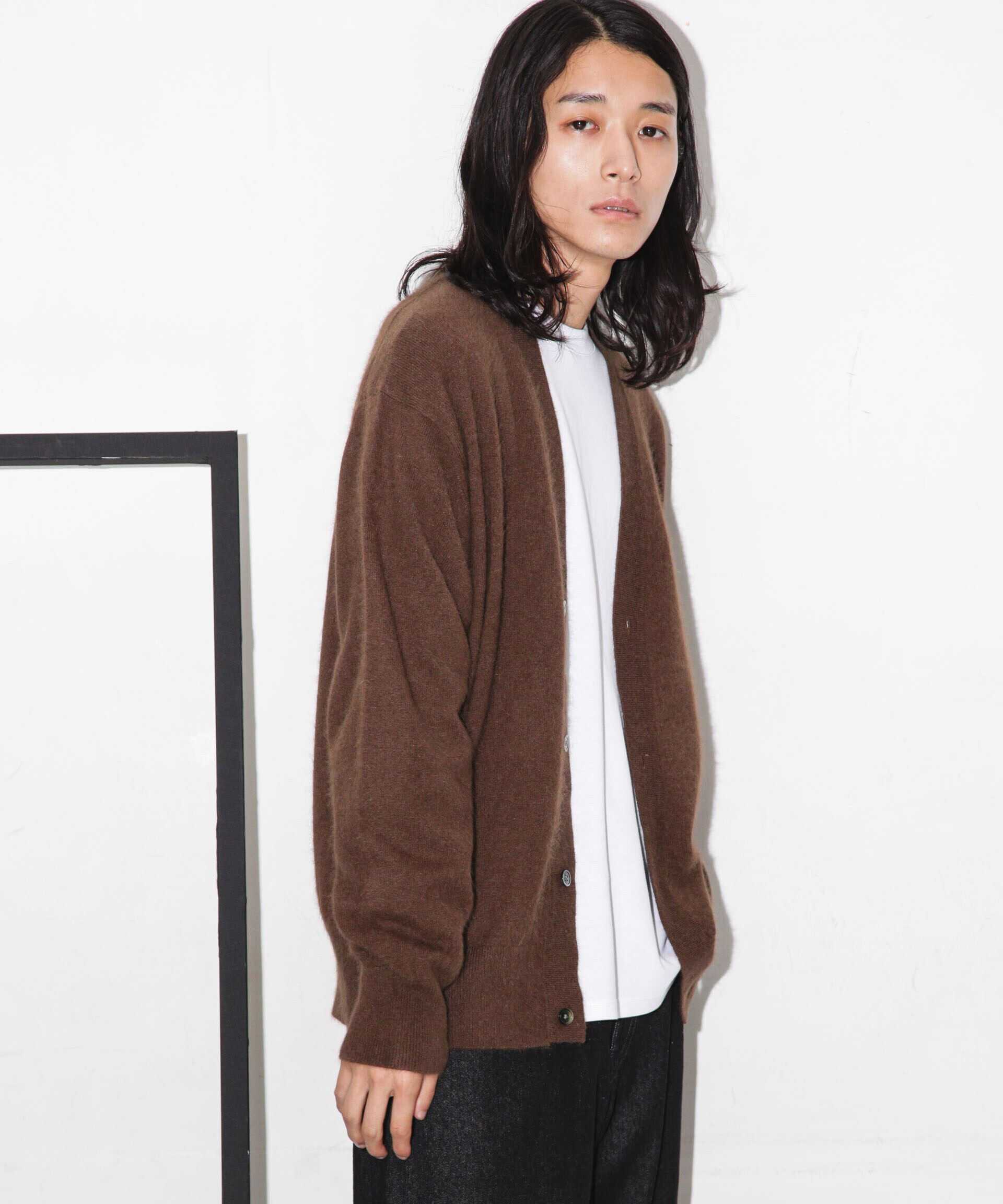 nano･universe「ヘアリーハイゲージＶネックカーディガン」|ニット・セーター|