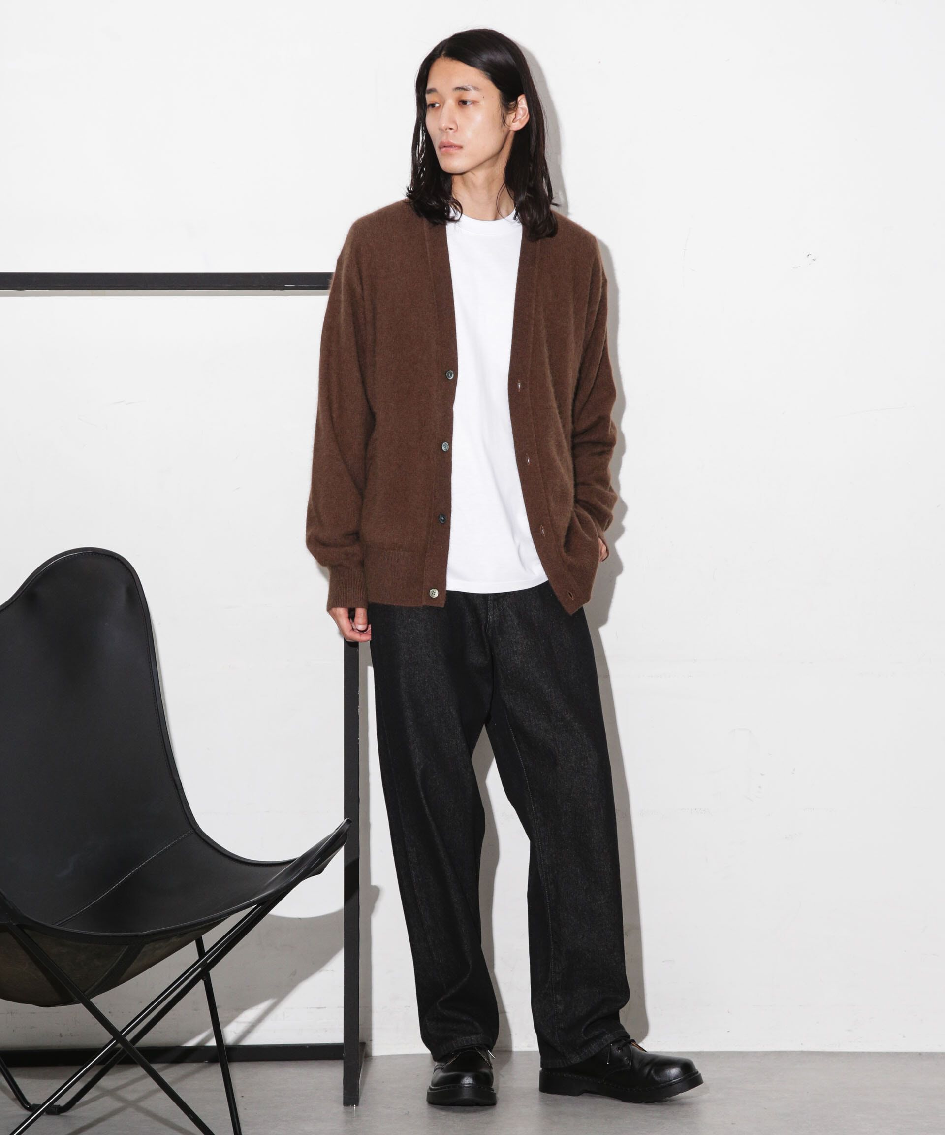 nano･universe「ヘアリーハイゲージＶネックカーディガン」|ニット・セーター|