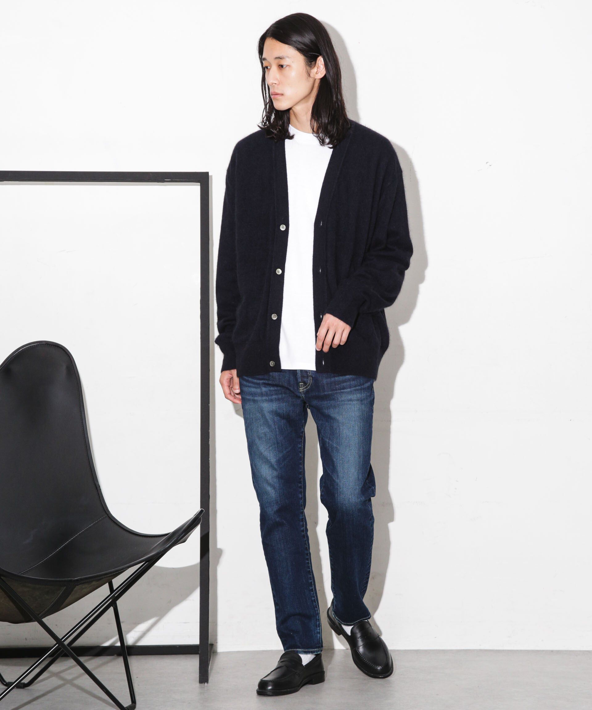 nano･universe「ヘアリーハイゲージＶネックカーディガン」|ニット・セーター|