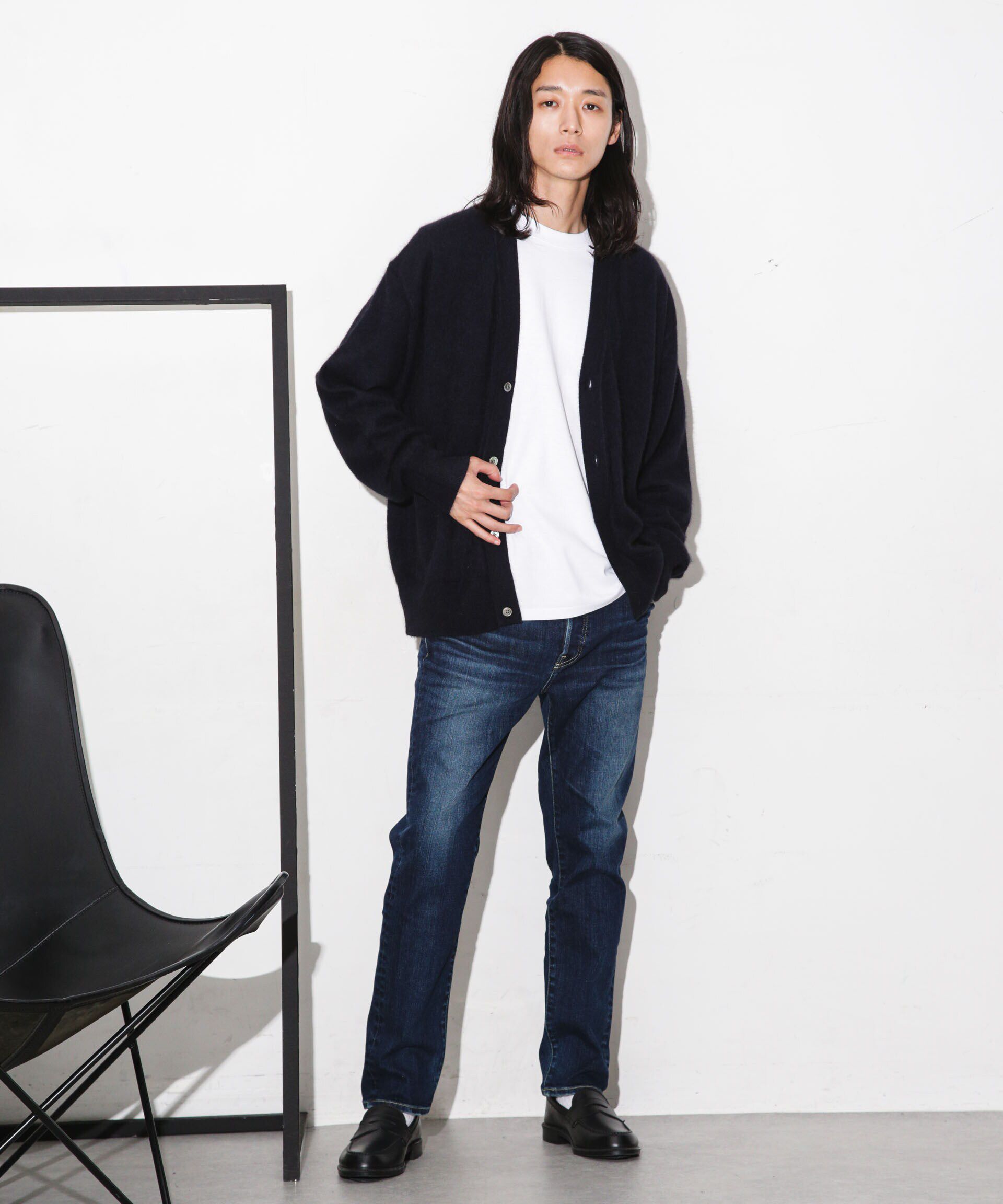 nano･universe「ヘアリーハイゲージＶネックカーディガン」|ニット・セーター|