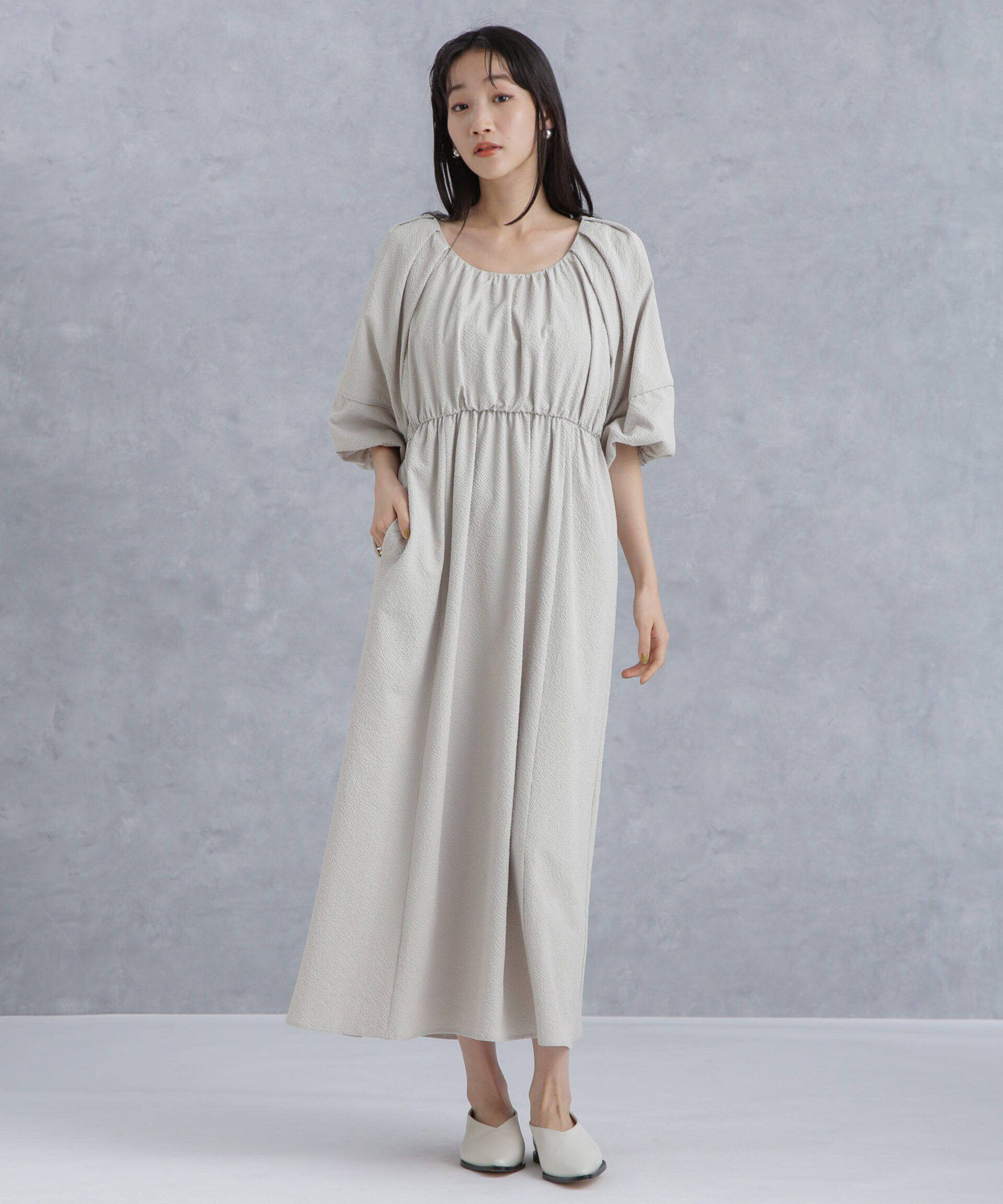 nano･universe「マイクロサッカーボリュームスリーブワンピース」|ワンピース|