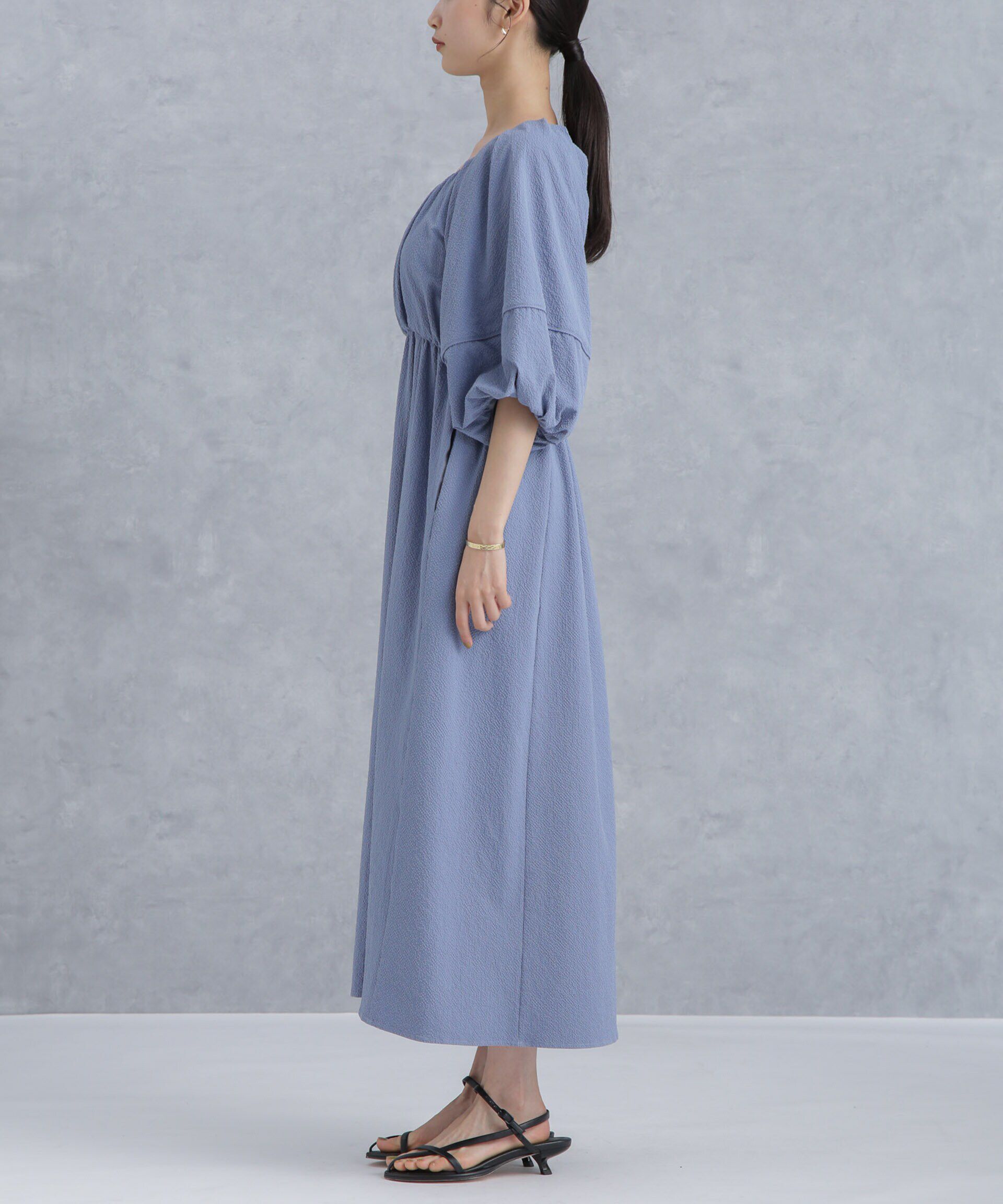 nano･universe「マイクロサッカーボリュームスリーブワンピース」|ワンピース|