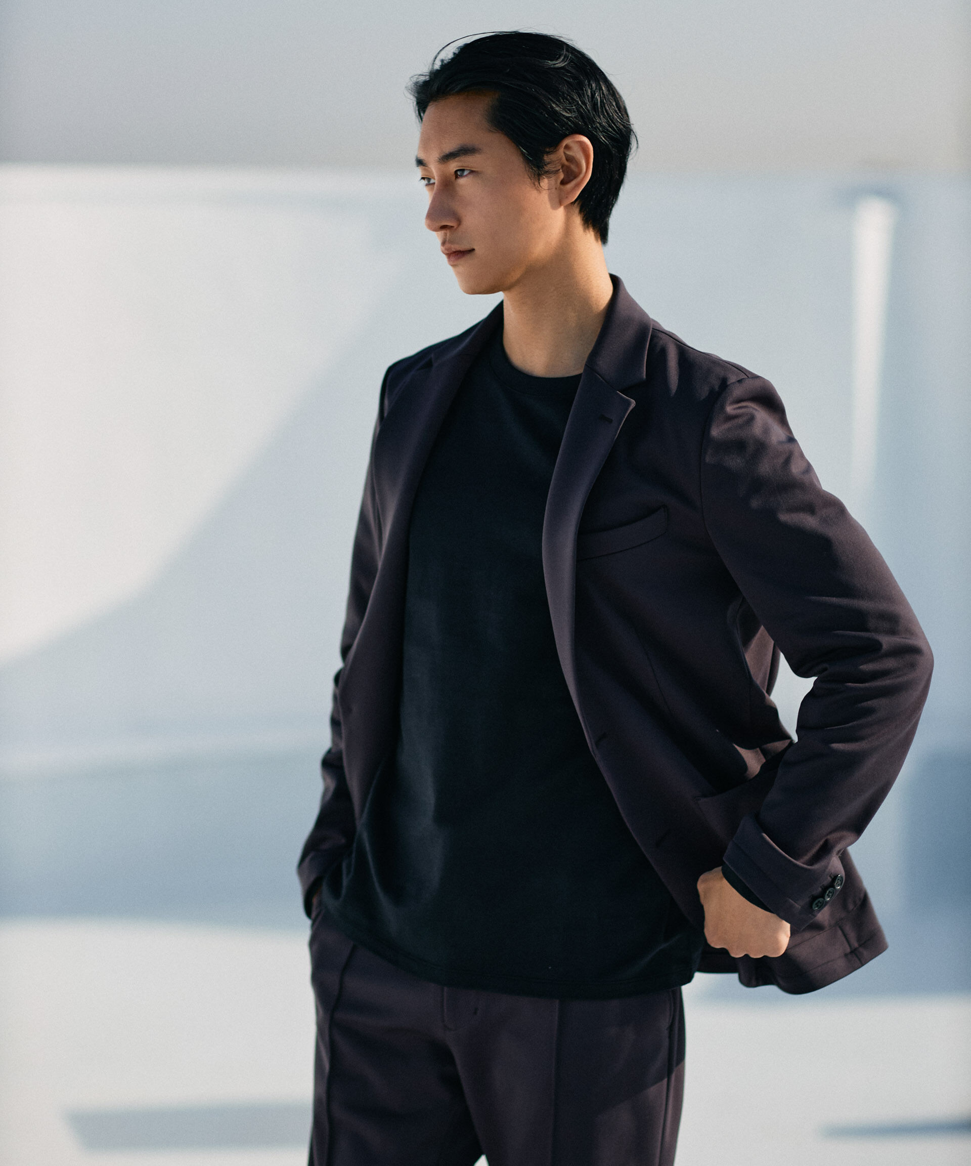 nano･universe「「N JACKET BASIC」TEXBRID(R)ポンチストレッチジャケット(セットアップ可)」|スーツ|チャコール3
