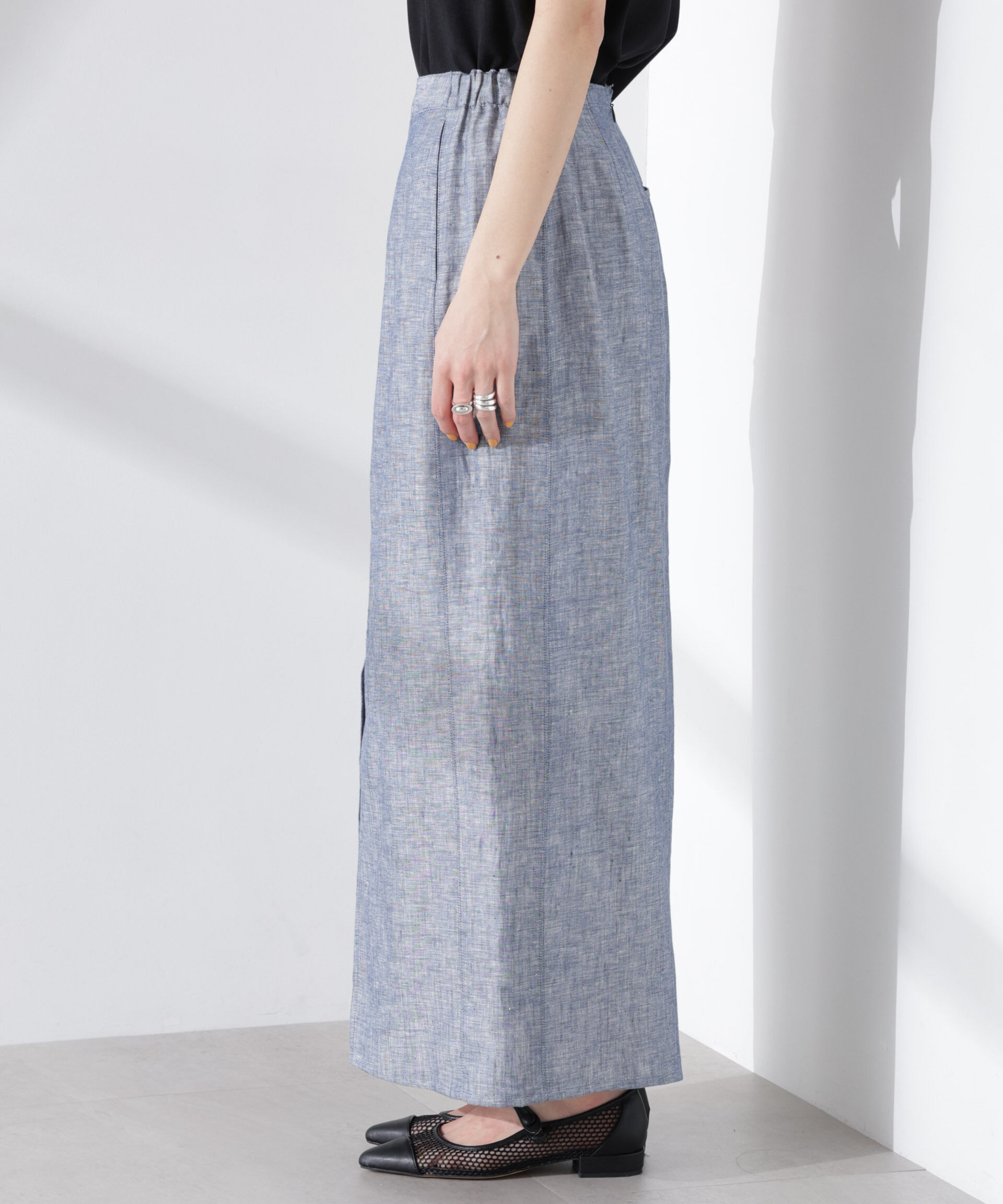 nano･universe「ヨーロピアンフラックス サイド切替Iラインスカート（セットアップ可）」|スカート|