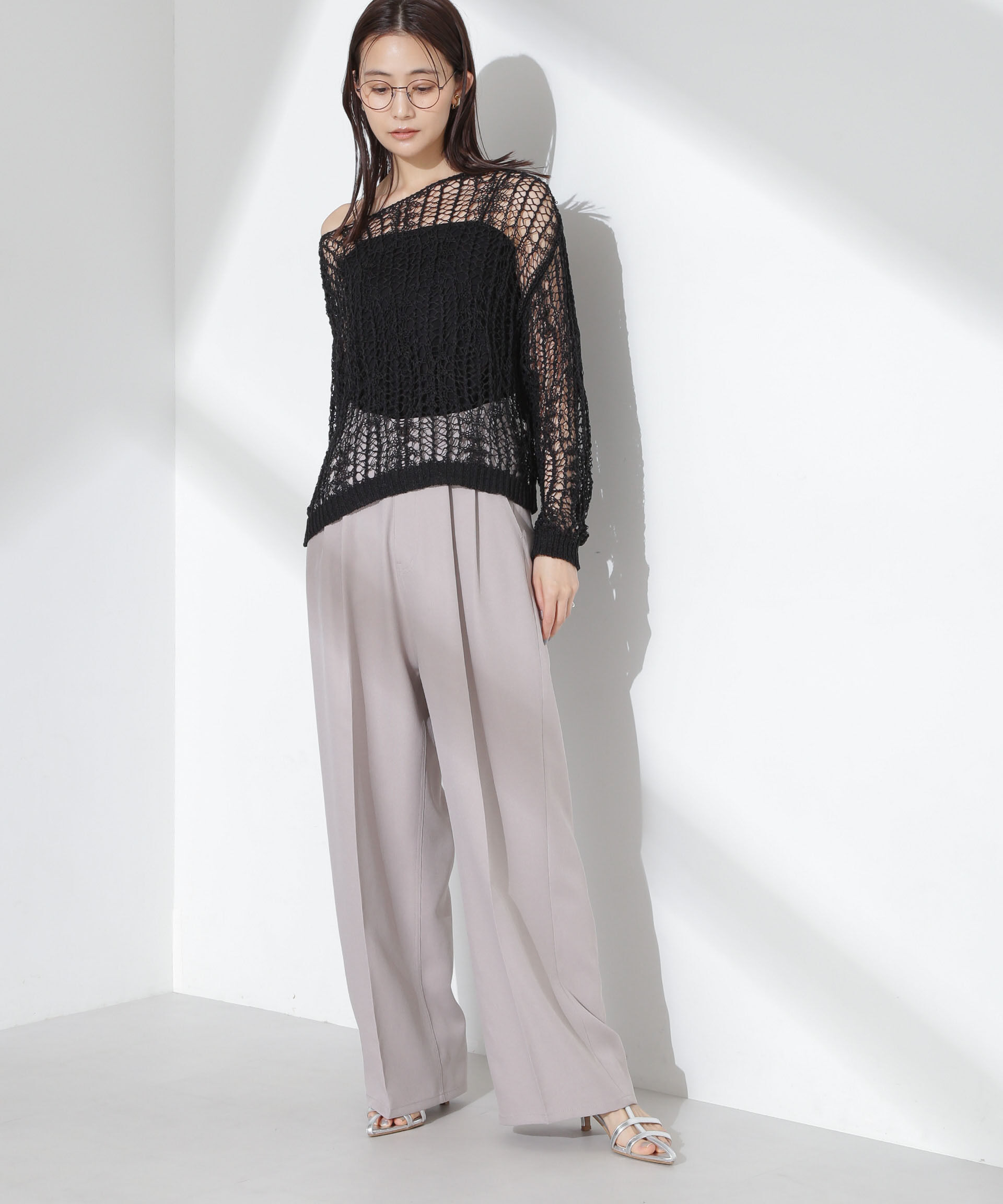 nano･universe「ツータックワイドパンツ」|チノ|