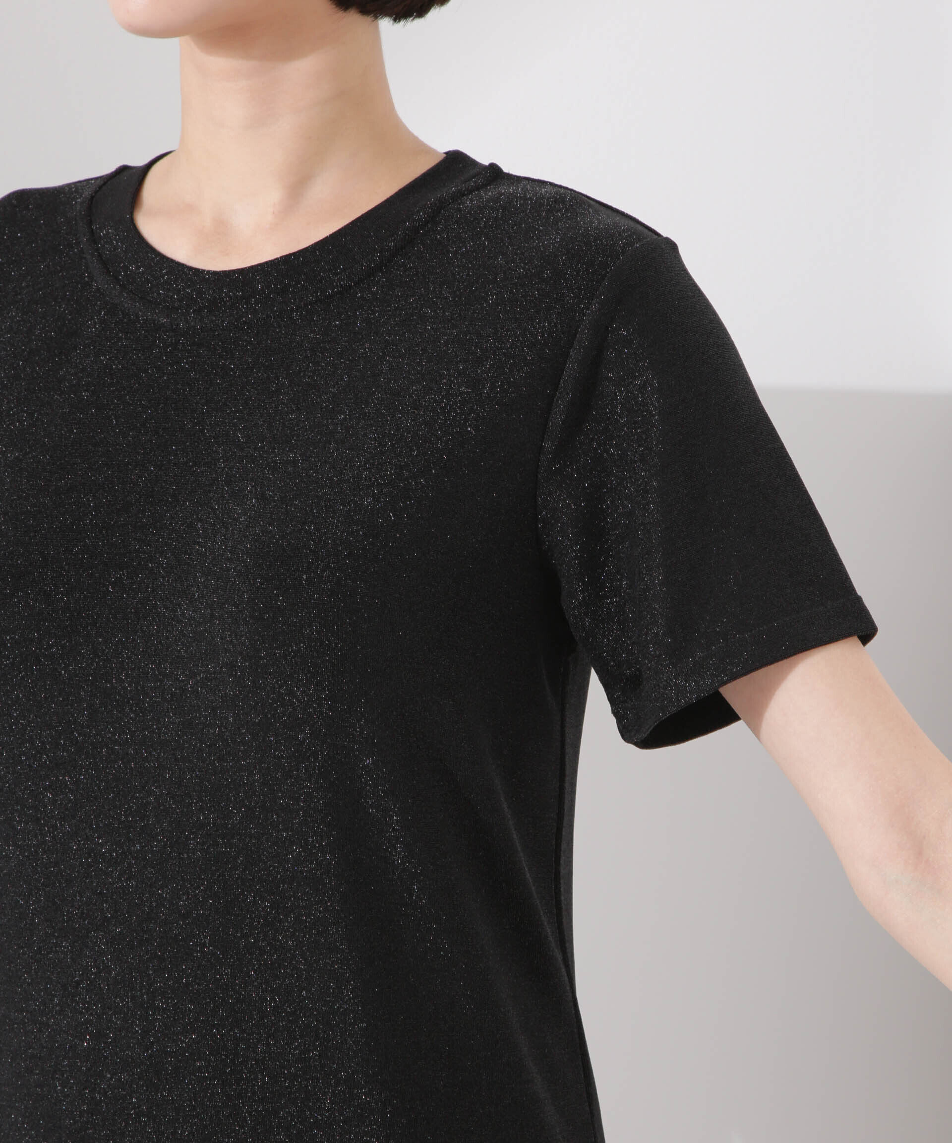 nano･universe「ラメカットクルーネックＴシャツ」|Tシャツ・カットソー|