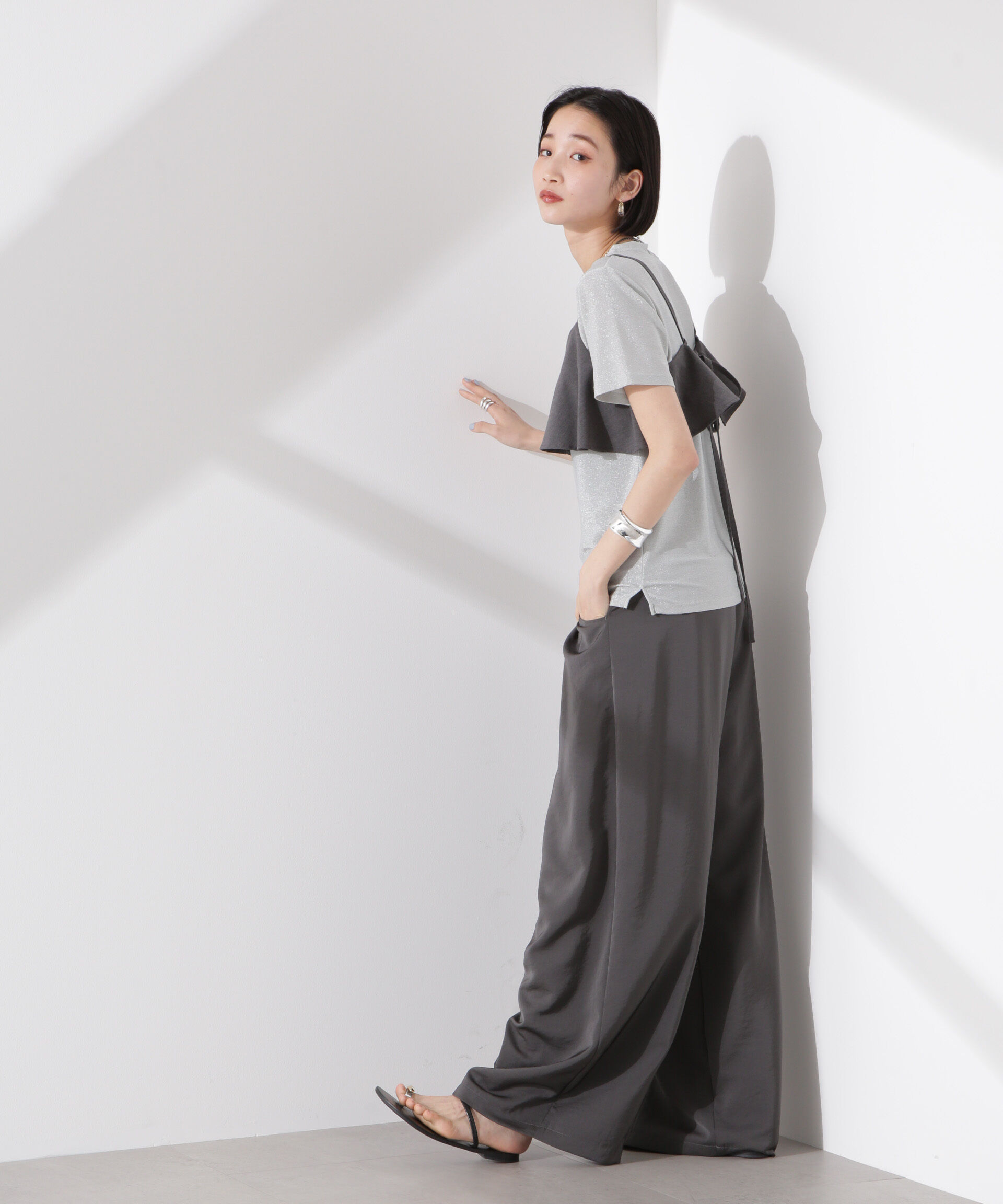 nano･universe「ラメカットクルーネックＴシャツ」|Tシャツ・カットソー|