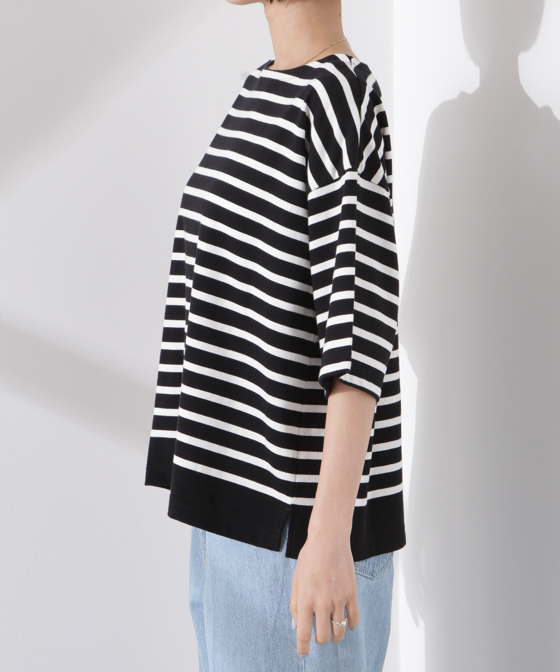 nano･universe「パネルボーダーワイドトップス」|Tシャツ・カットソー|