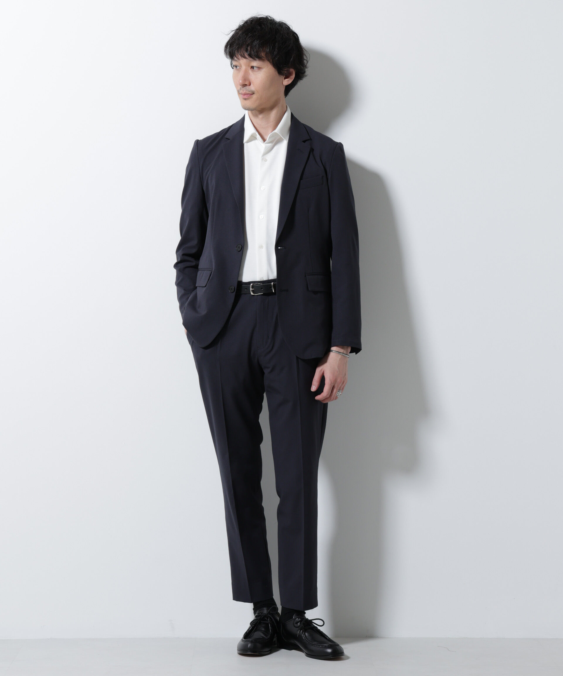 nano･universe「｢Damerino｣DotAir(R)ミニホールストレッチセットアップ/吸水速乾」|スーツ|D.ネイビー1