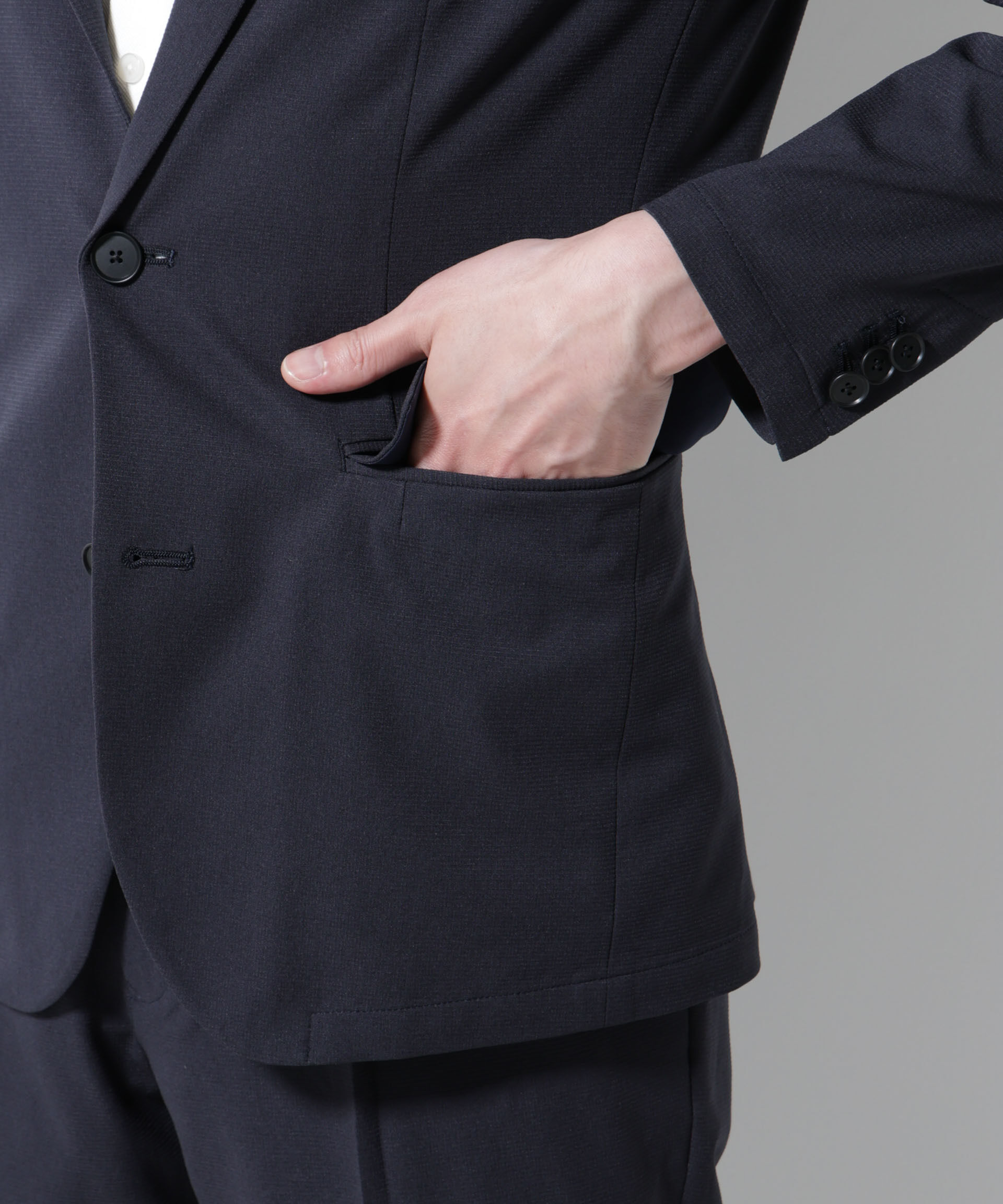 nano･universe「｢Damerino｣DotAir(R)ミニホールストレッチセットアップ/吸水速乾」|スーツ|