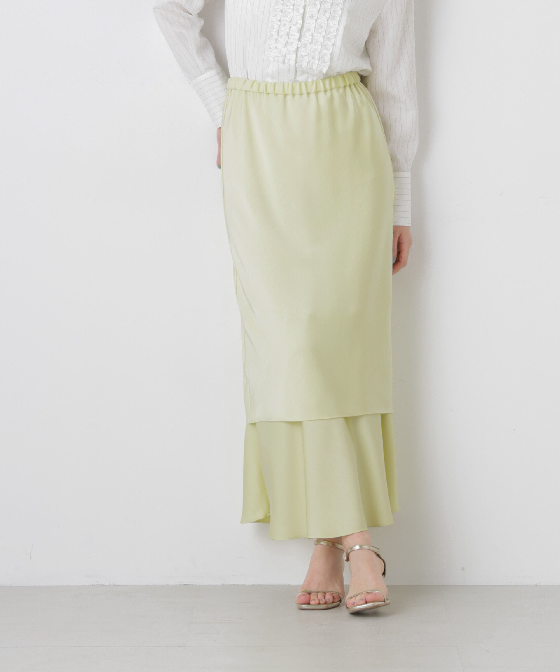 nano･universe「ダブルサテンレイヤードデザインスカート」|スカート|