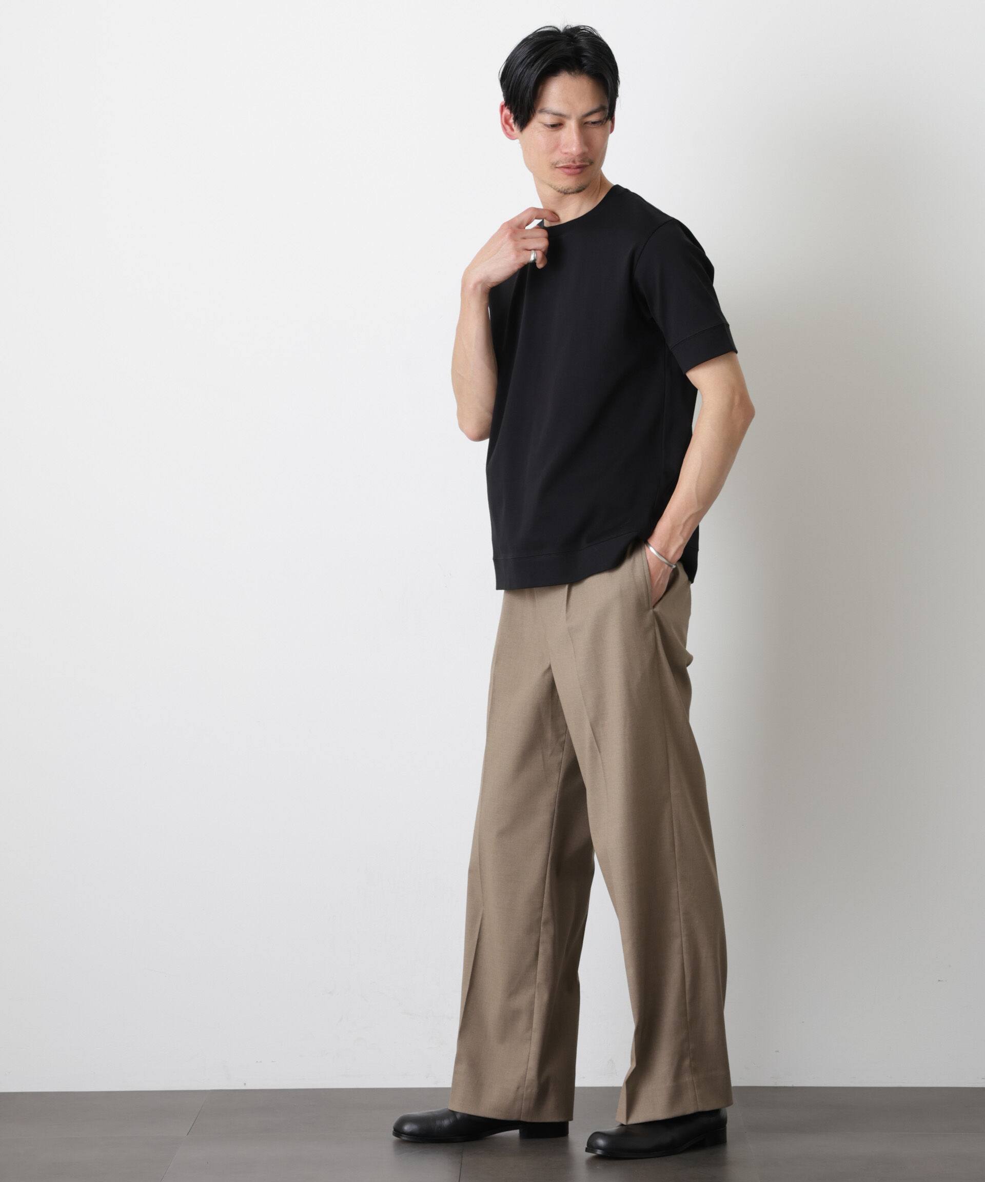 nano･universe「「FORMAL JERSEY」クルーネックカットソー半袖」|Tシャツ・カットソー|