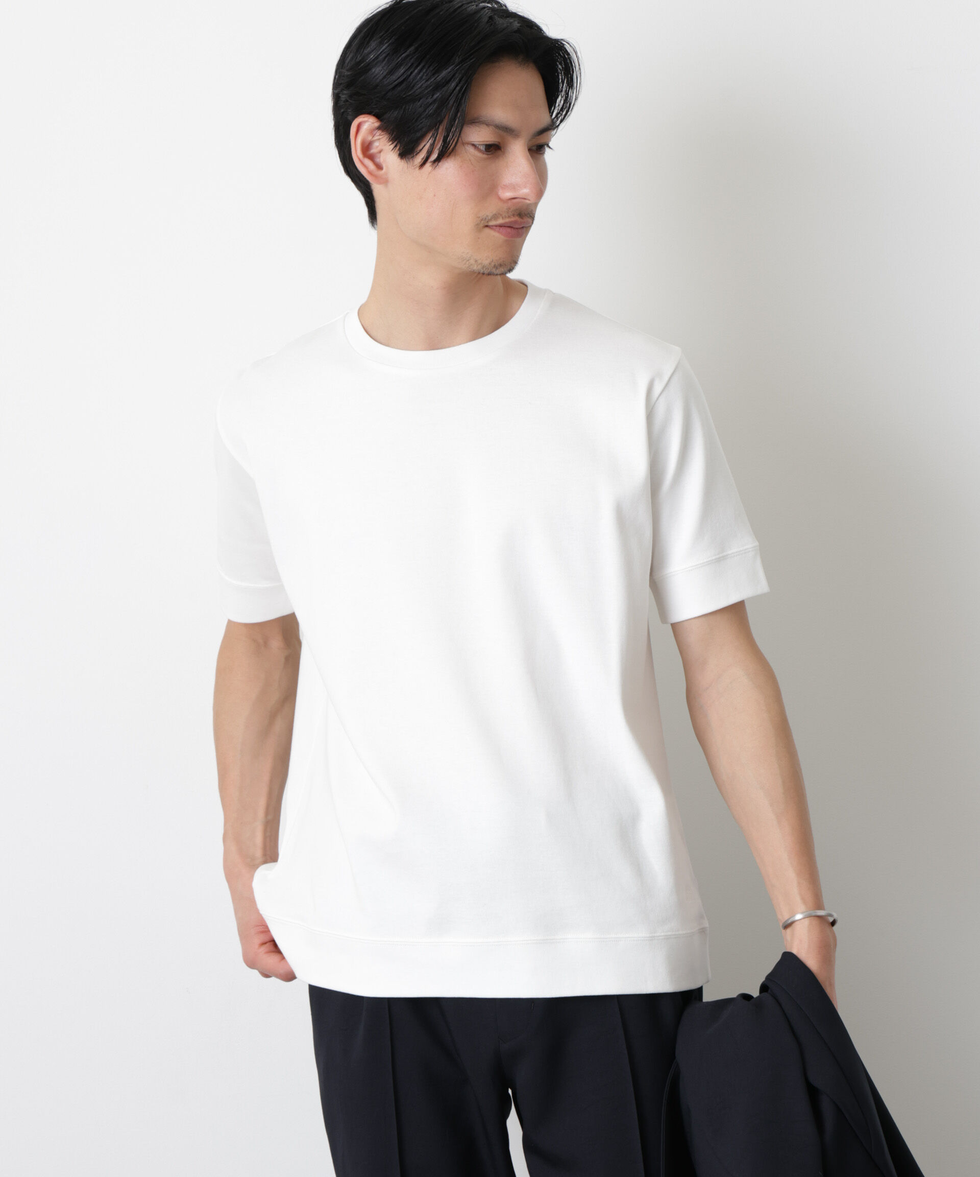 nano･universe「「FORMAL JERSEY」クルーネックカットソー半袖」|Tシャツ・カットソー|