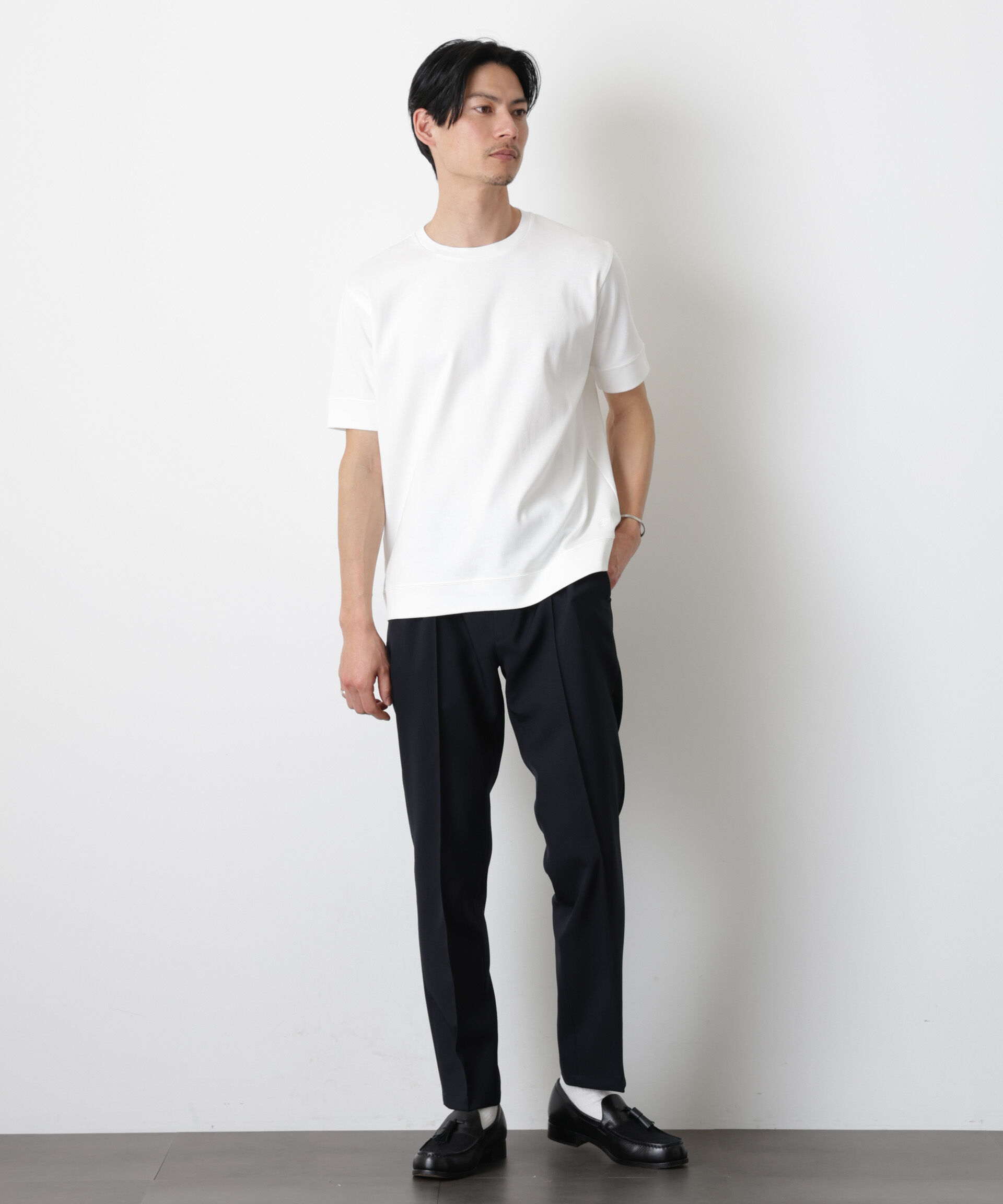 nano･universe「「FORMAL JERSEY」クルーネックカットソー半袖」|Tシャツ・カットソー|