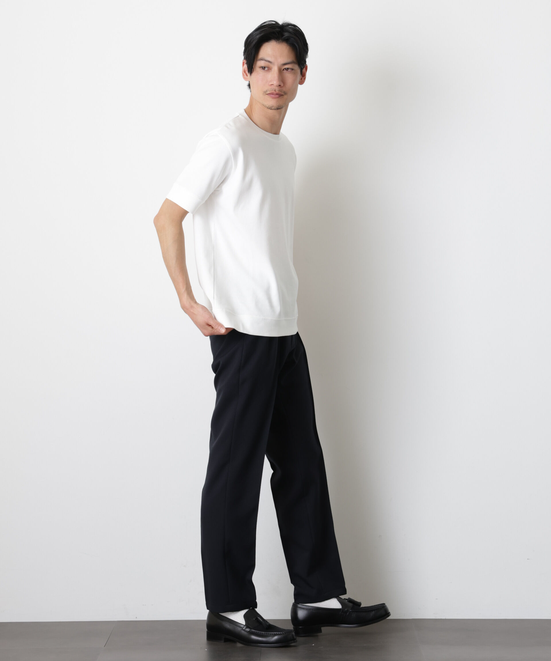 nano･universe「「FORMAL JERSEY」クルーネックカットソー半袖」|Tシャツ・カットソー|