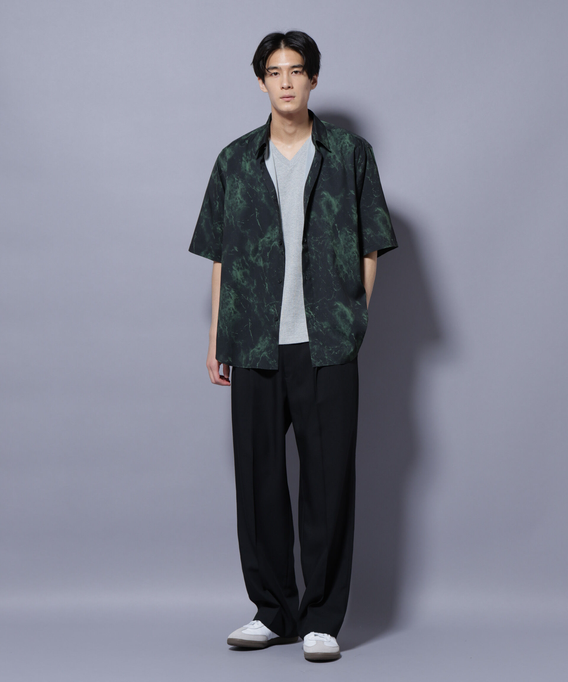 nano･universe「ストーンパターン半袖シャツ」|シャツ・ブラウス|