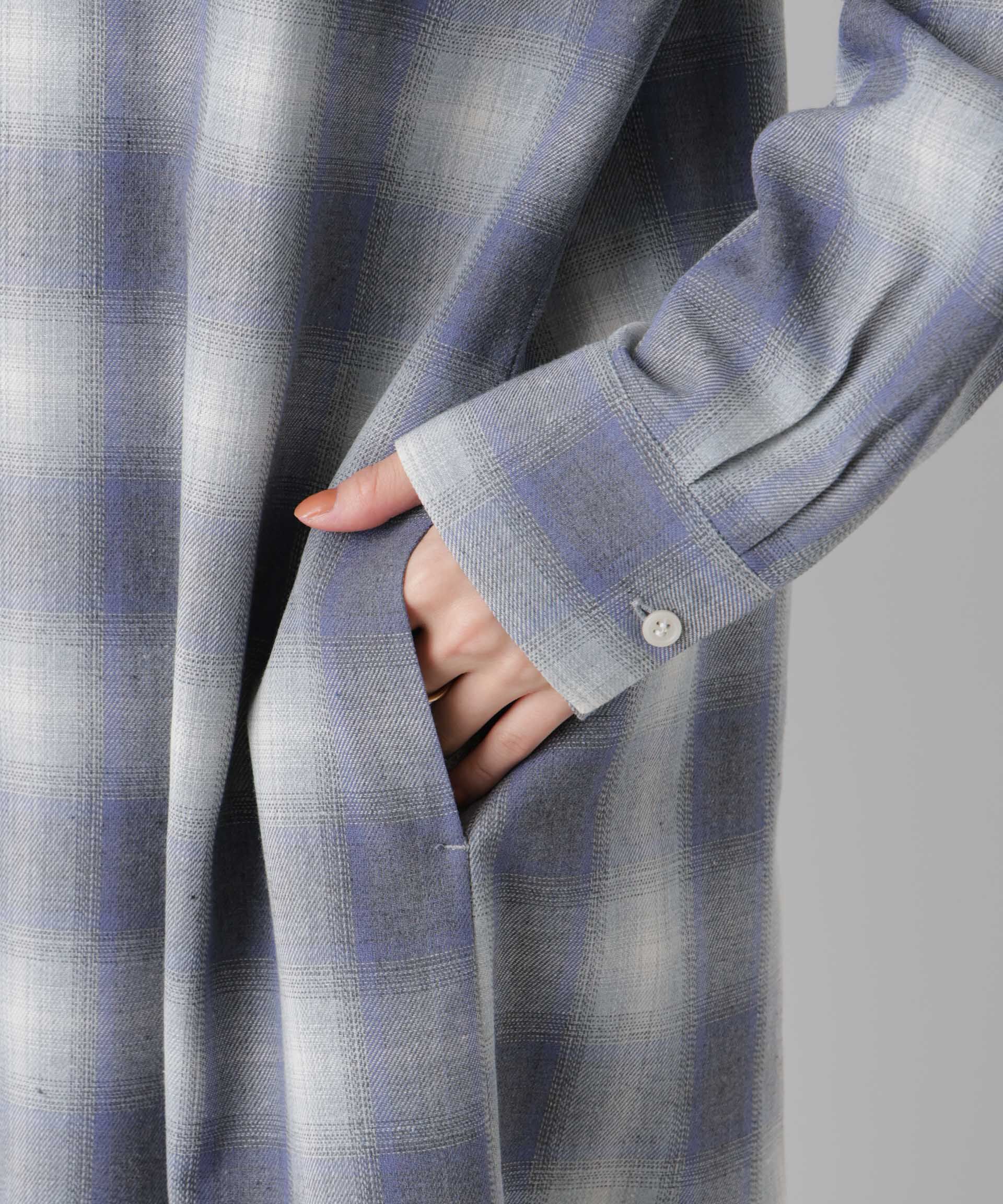 nano･universe「オンブレーツイルチェックシャツワンピース」|ワンピース|