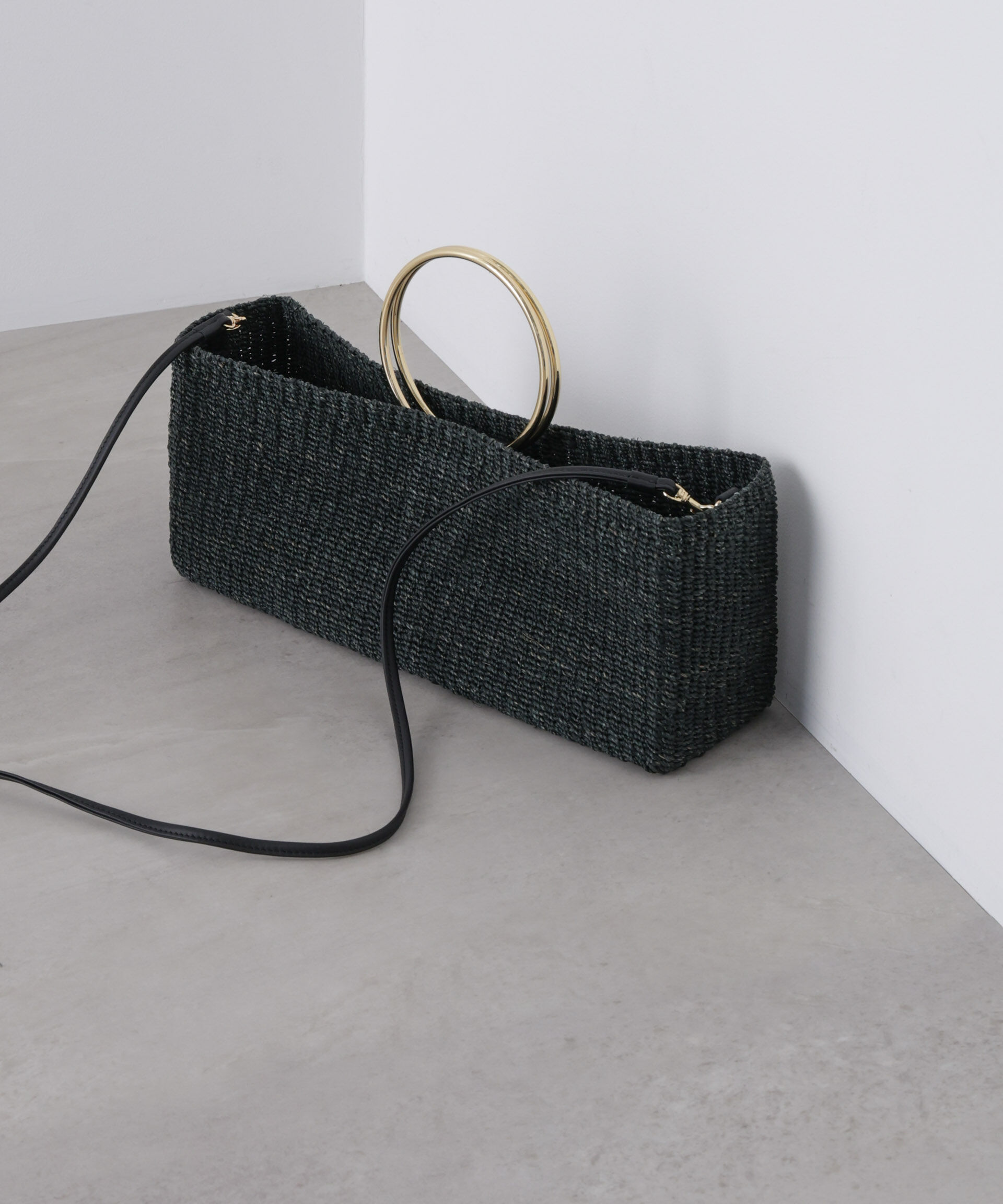 nano･universe「COTTO/別注 リングハンドルバッグ」|ショルダー・メッセンジャー|ブラック