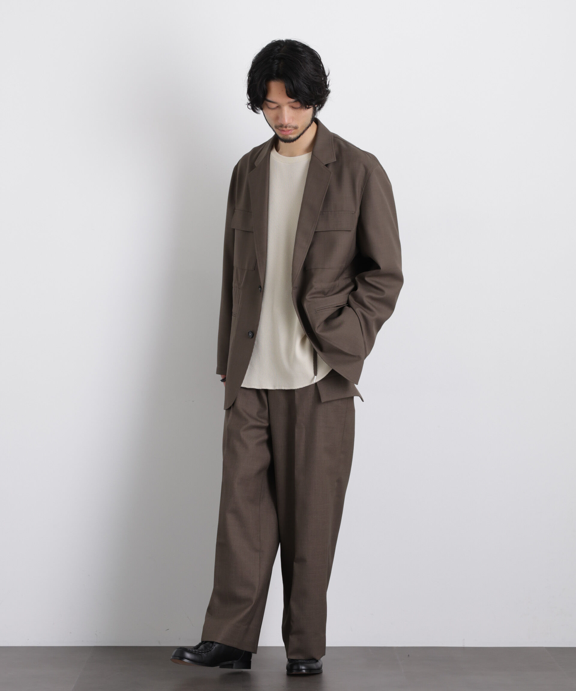 nano･universe「「Gavante」ドライギャバワイドカーゴパンツ」|チノ|