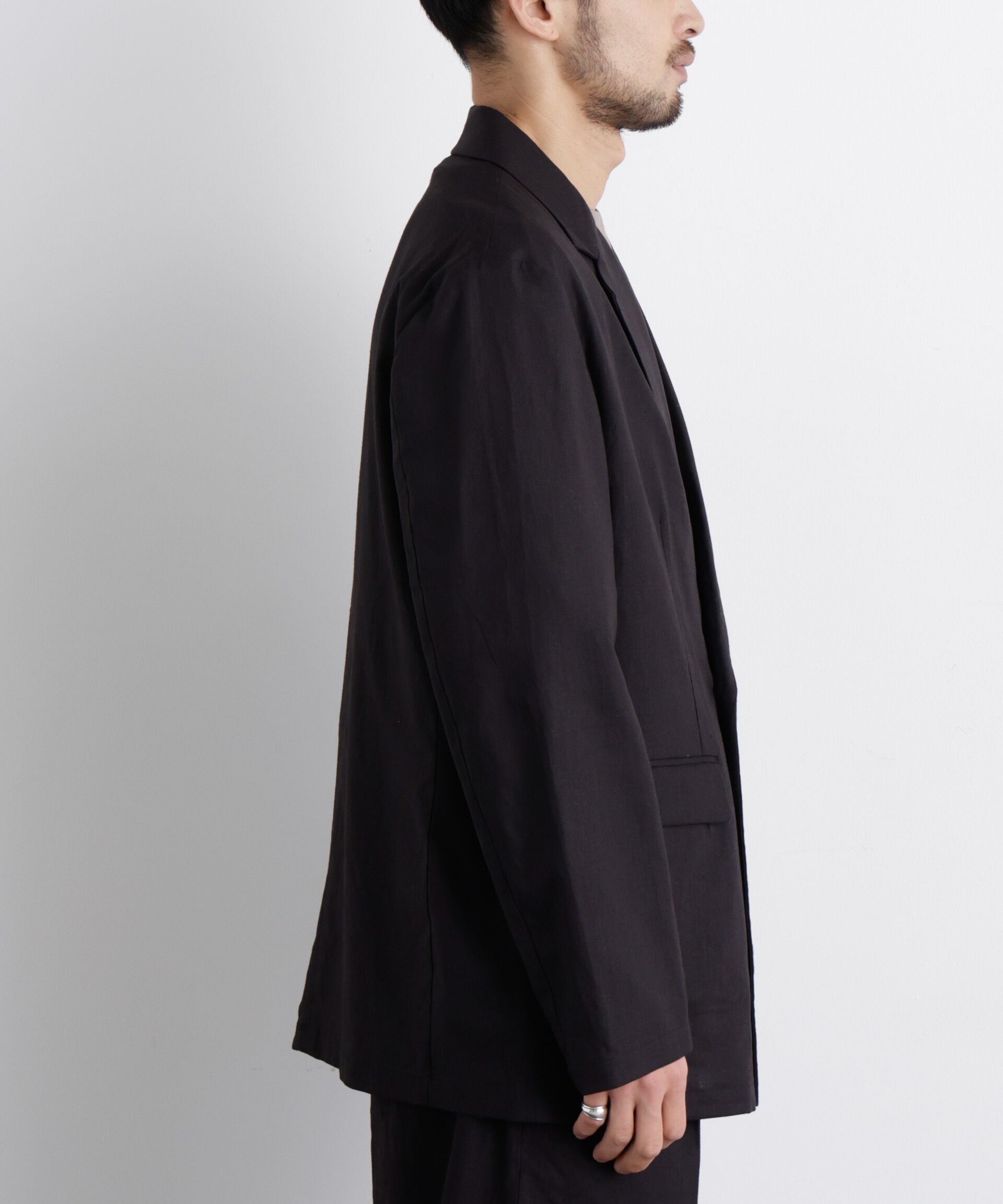 nano･universe「｢FRENCH LINEN｣ リネンコットンセミダブルJK（セットアップ可）」|テーラードジャケット|