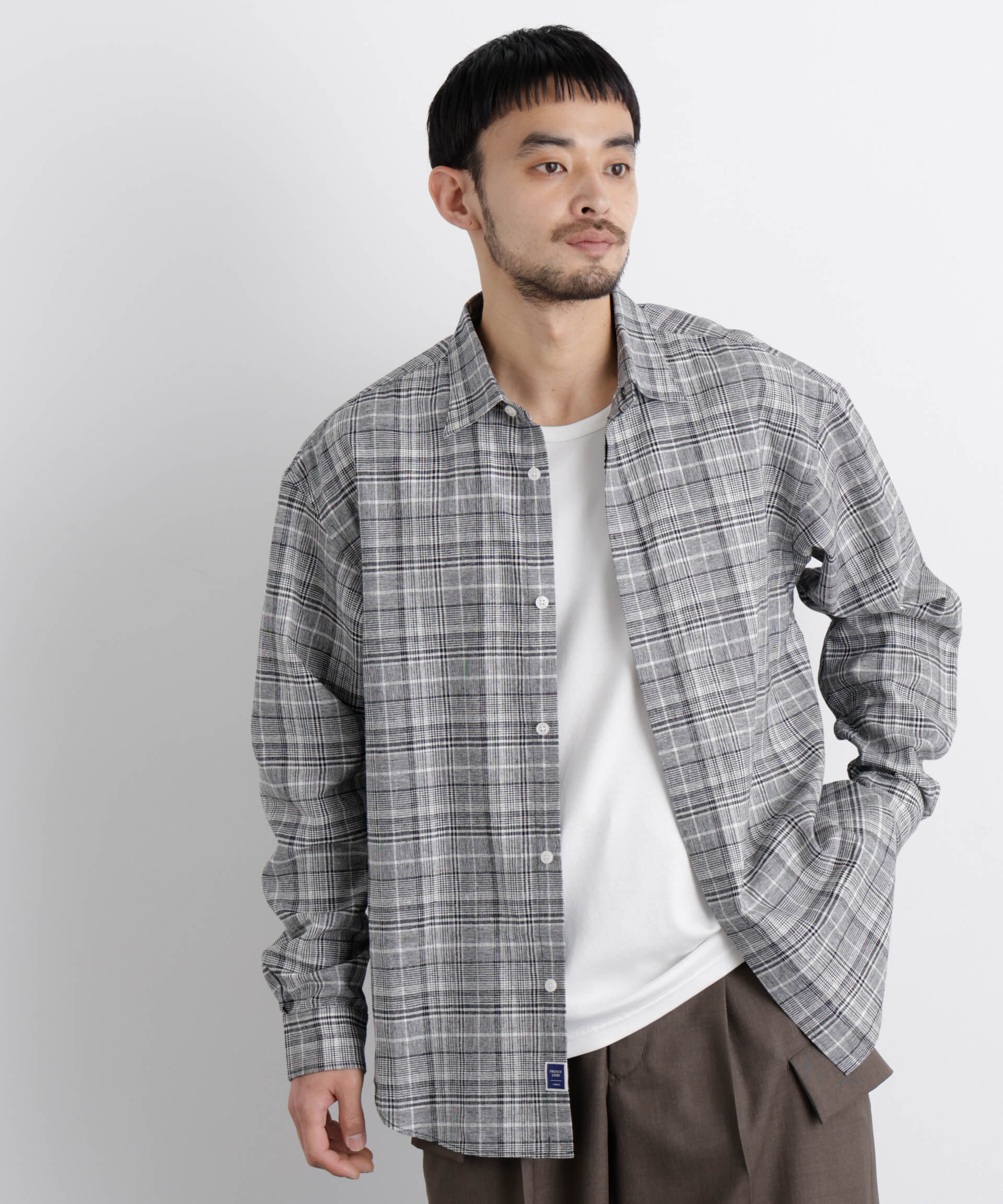 nano･universe「「FRENCH LINEN」リネンコットンレギュラーシャツ」|シャツ・ブラウス|パターン1