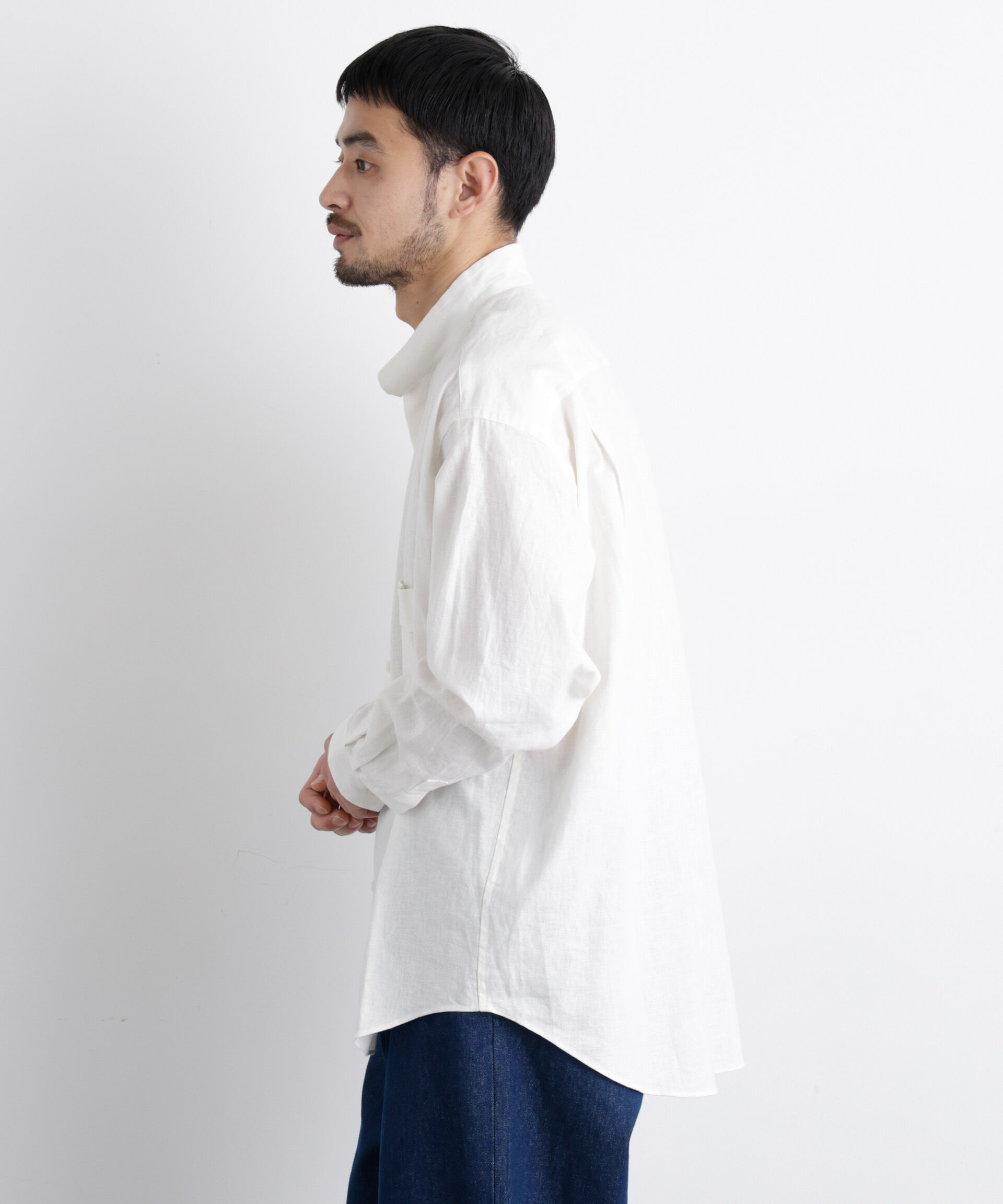 nano･universe「「FRENCH LINEN」リネンコットンスタンドシャツ」|シャツ・ブラウス|