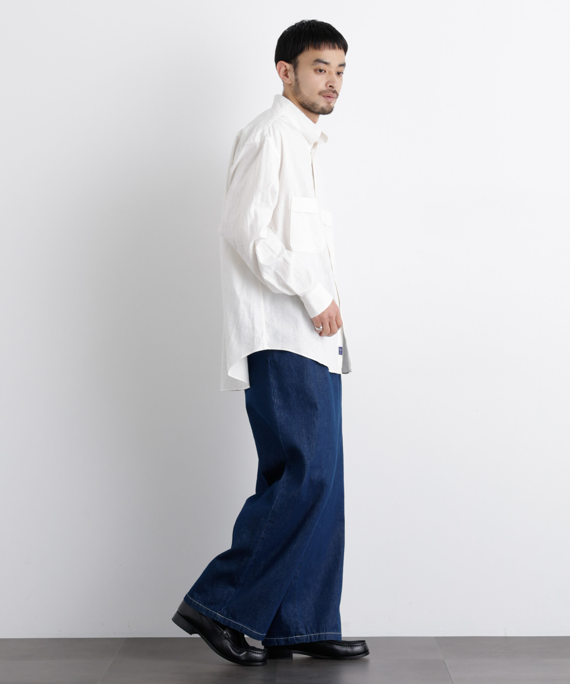 nano･universe「「FRENCH LINEN」リネンコットンスタンドシャツ」|シャツ・ブラウス|