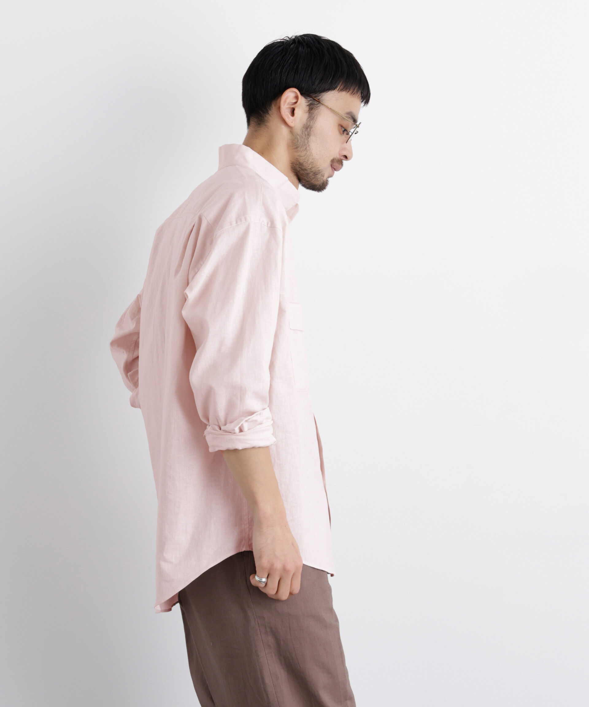 nano･universe「「FRENCH LINEN」リネンコットンスタンドシャツ」|シャツ・ブラウス|