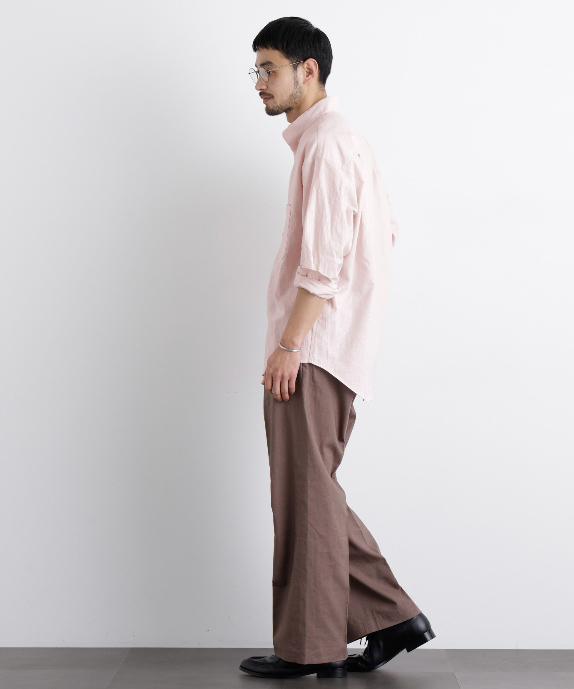 nano･universe「「FRENCH LINEN」リネンコットンスタンドシャツ」|シャツ・ブラウス|