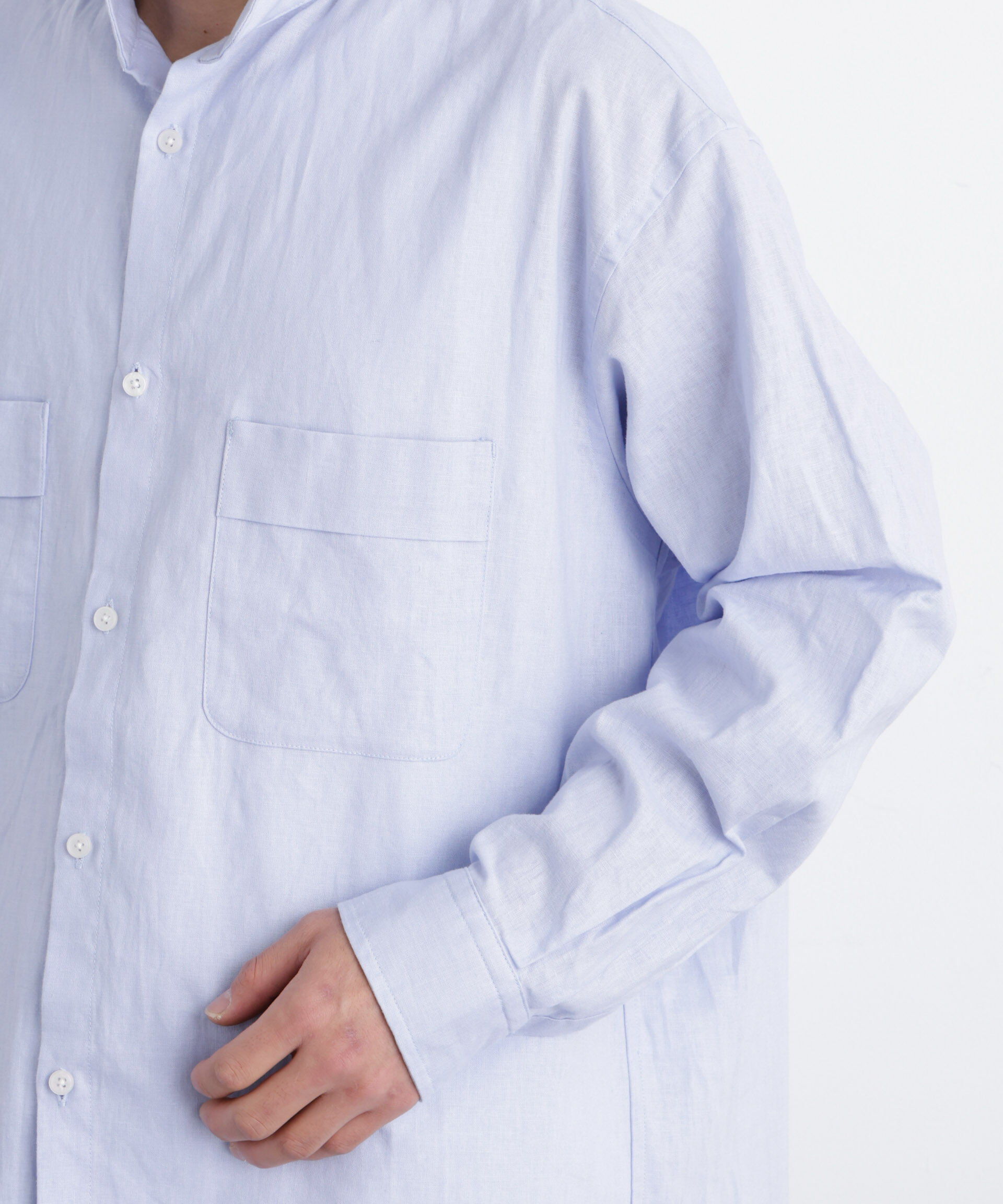 nano･universe「「FRENCH LINEN」リネンコットンスタンドシャツ」|シャツ・ブラウス|