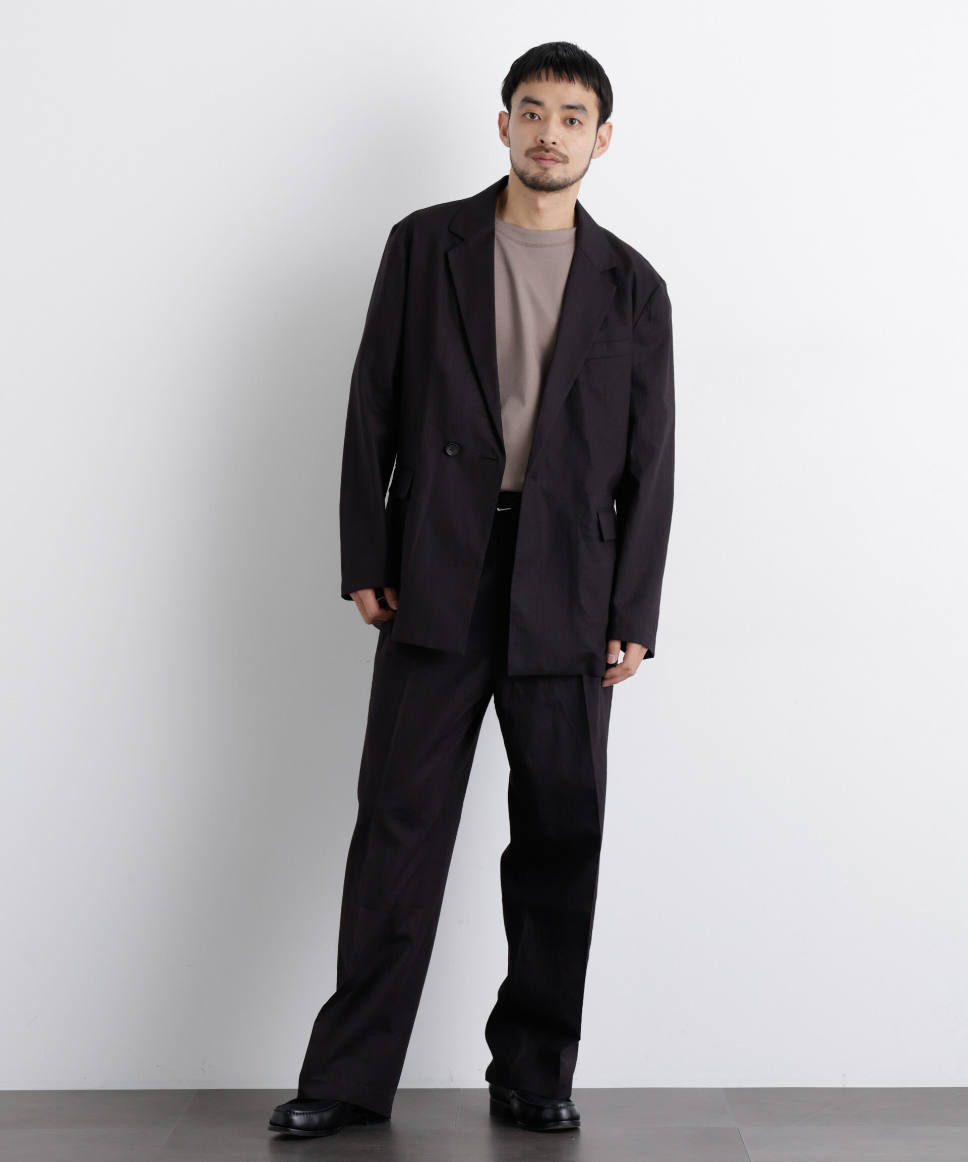 nano･universe「｢FRENCH LINEN｣ リネンコットンストレートパンツ（セットアップ可）」|チノ|