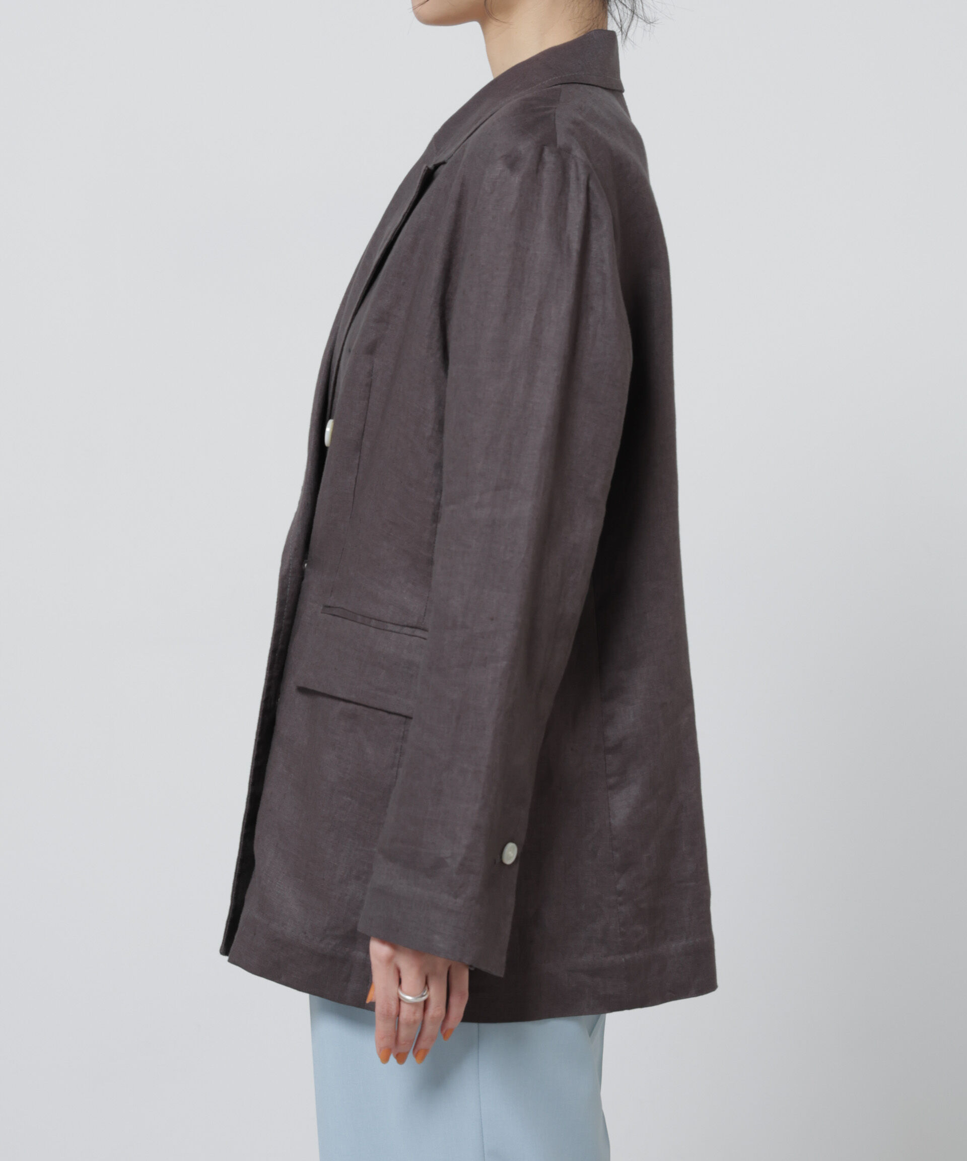 nano･universe「European Flax ダブル6Bジャケット(セットアップ可)」|テーラードジャケット|