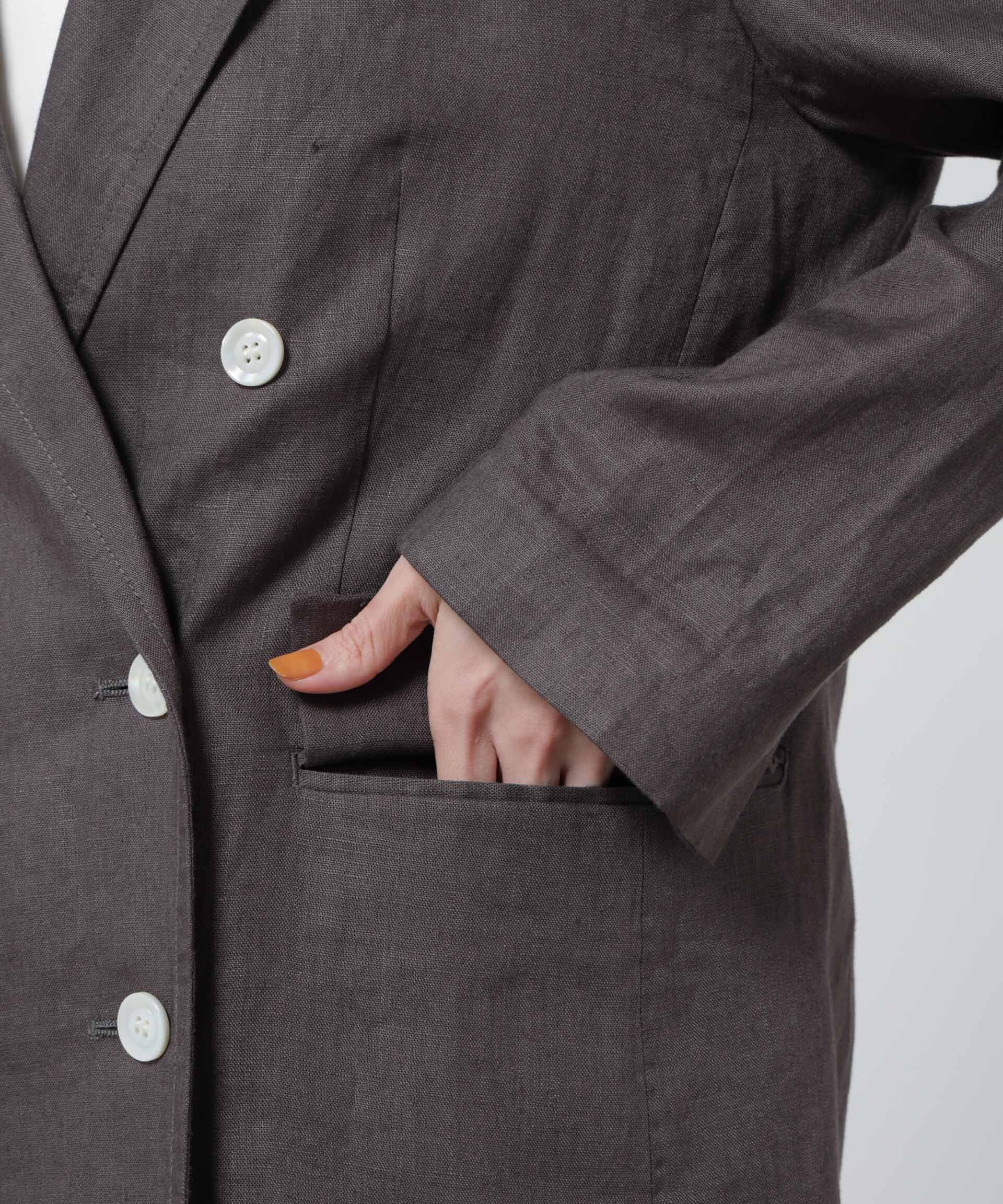 nano･universe「European Flax ダブル6Bジャケット(セットアップ可)」|テーラードジャケット|