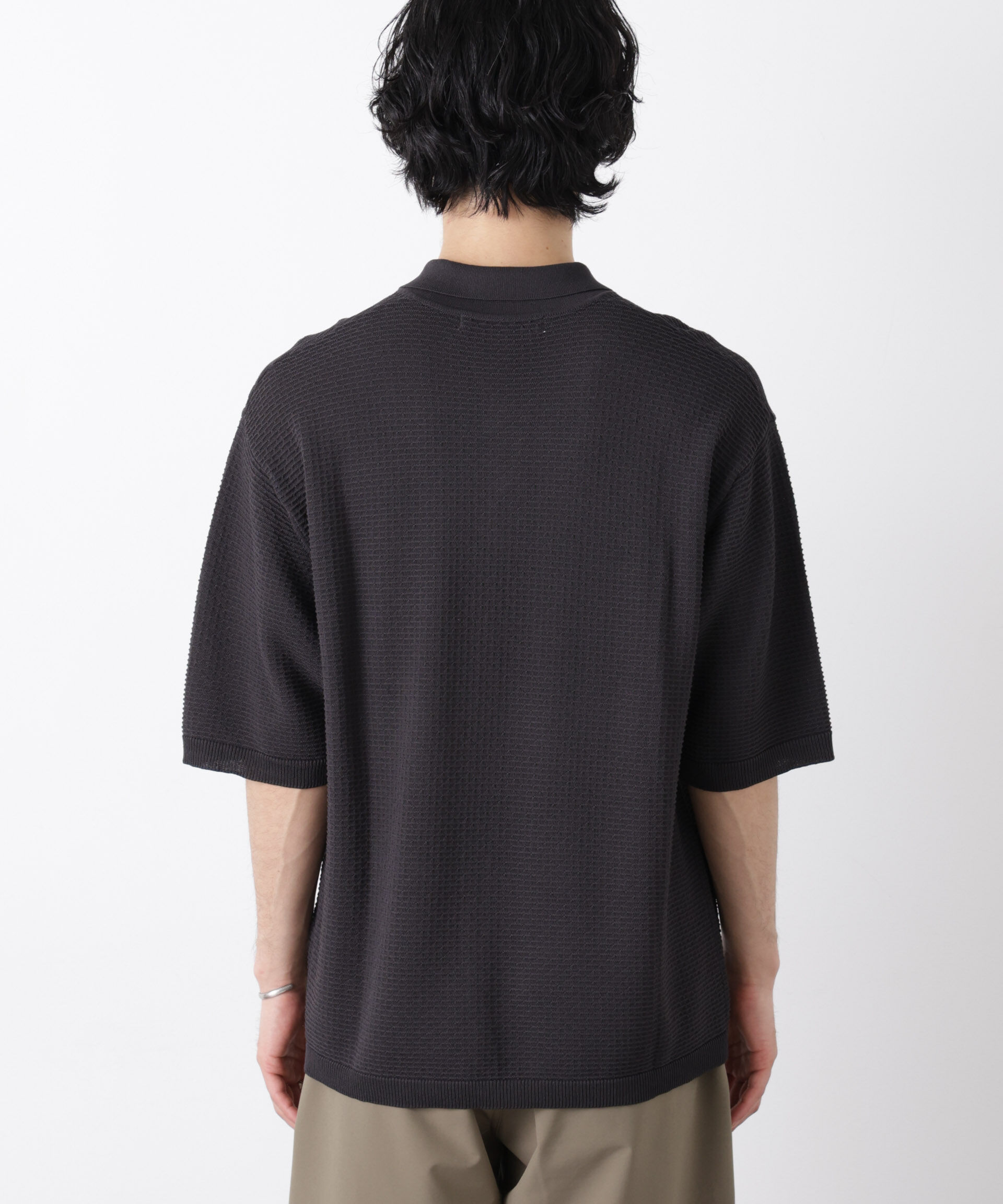 nano･universe「エアリードレープ ニットポロシャツ 半袖」|ニット・セーター|