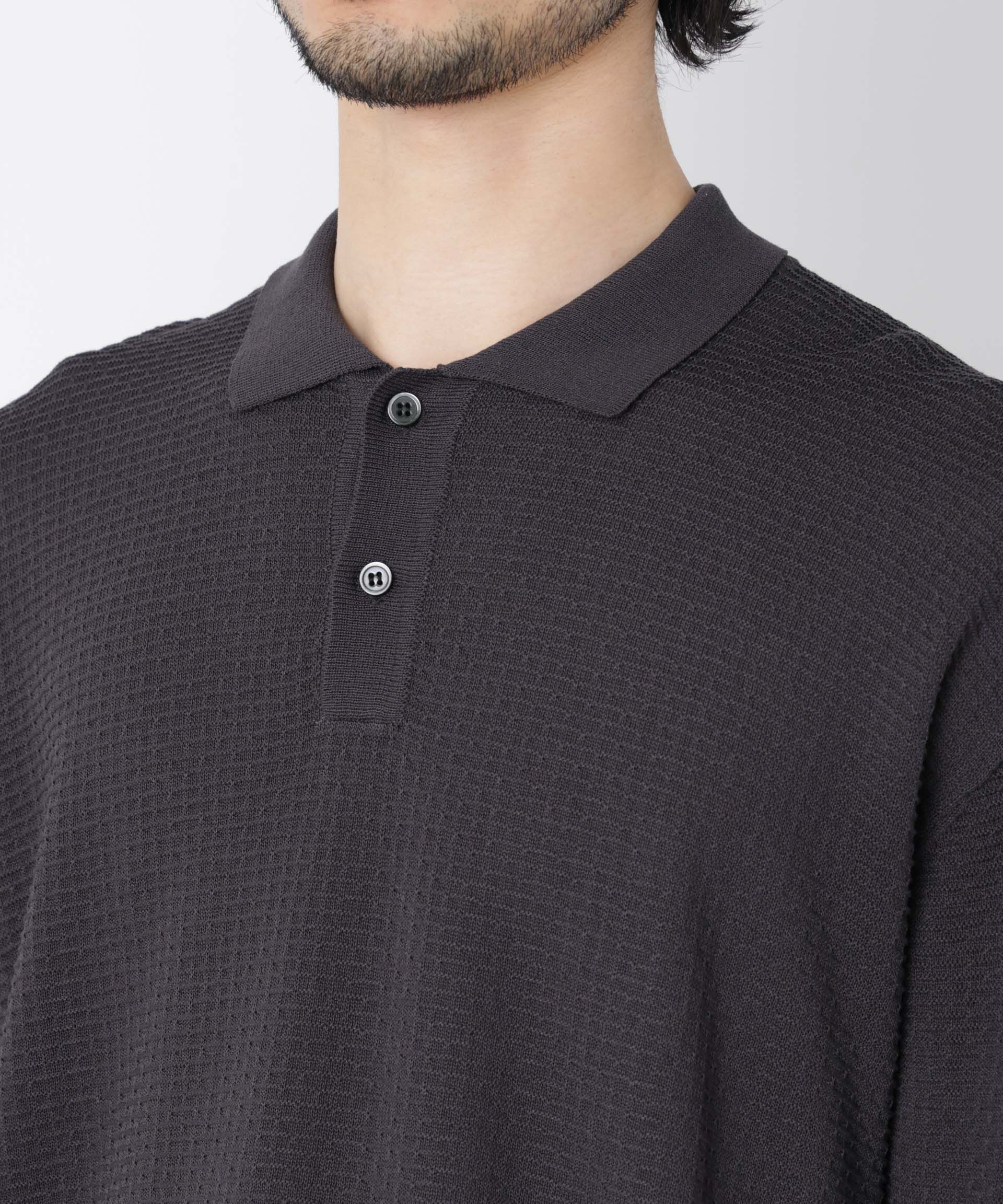 nano･universe「エアリードレープ ニットポロシャツ 半袖」|ニット・セーター|