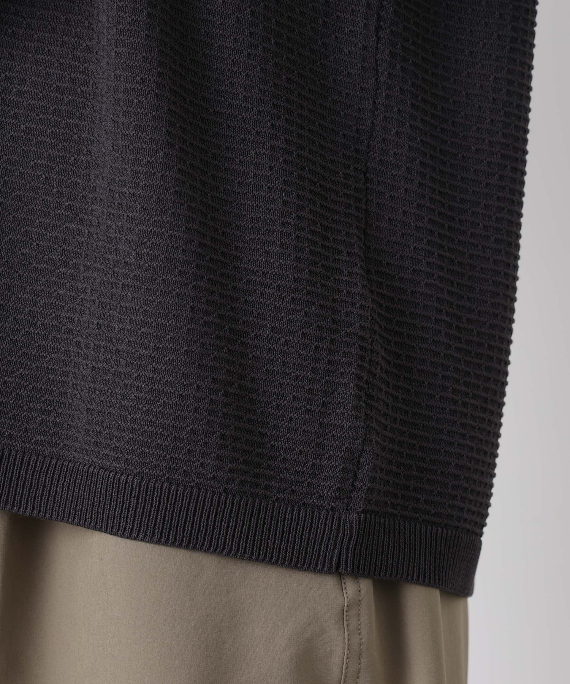 nano･universe「エアリードレープ ニットポロシャツ 半袖」|ニット・セーター|