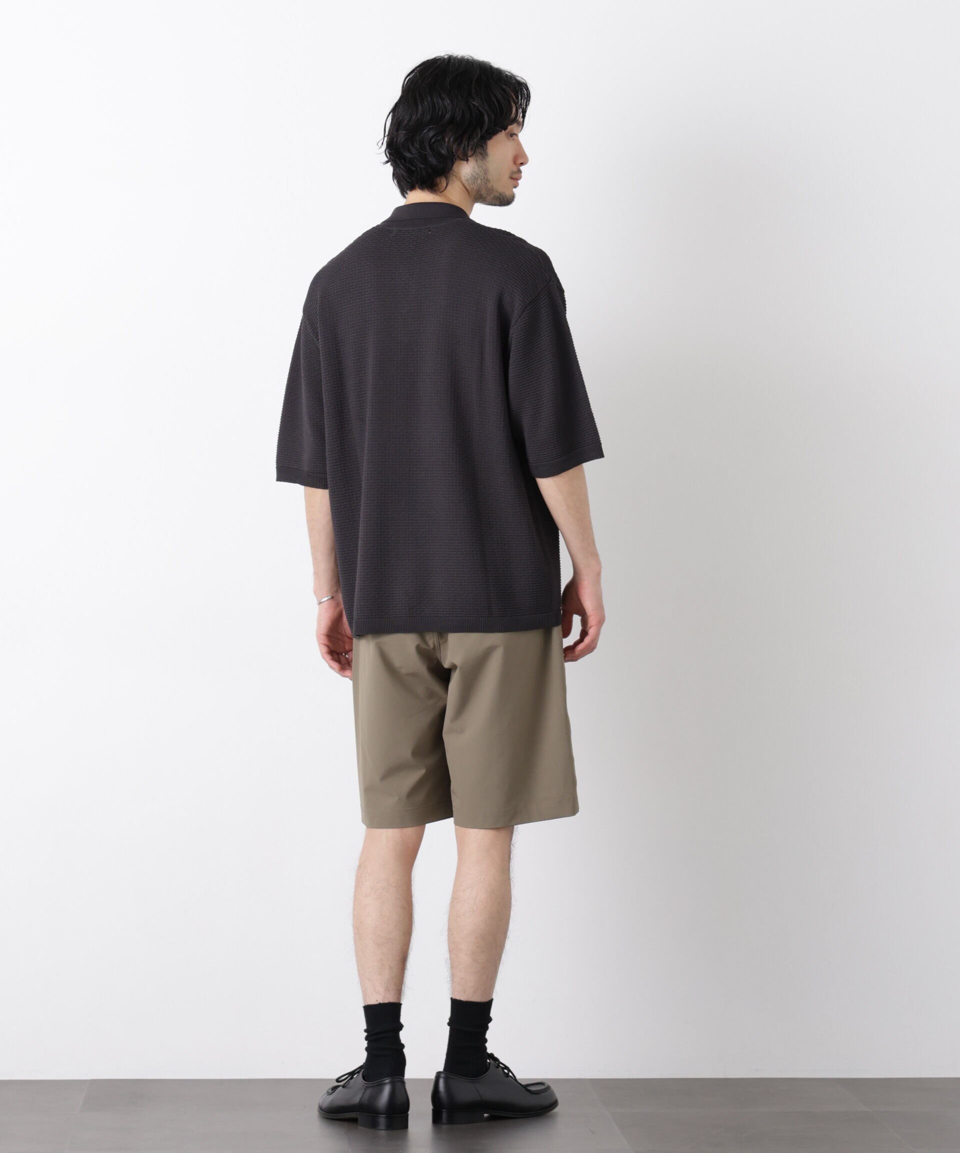 nano･universe「エアリードレープ ニットポロシャツ 半袖」|ニット・セーター|