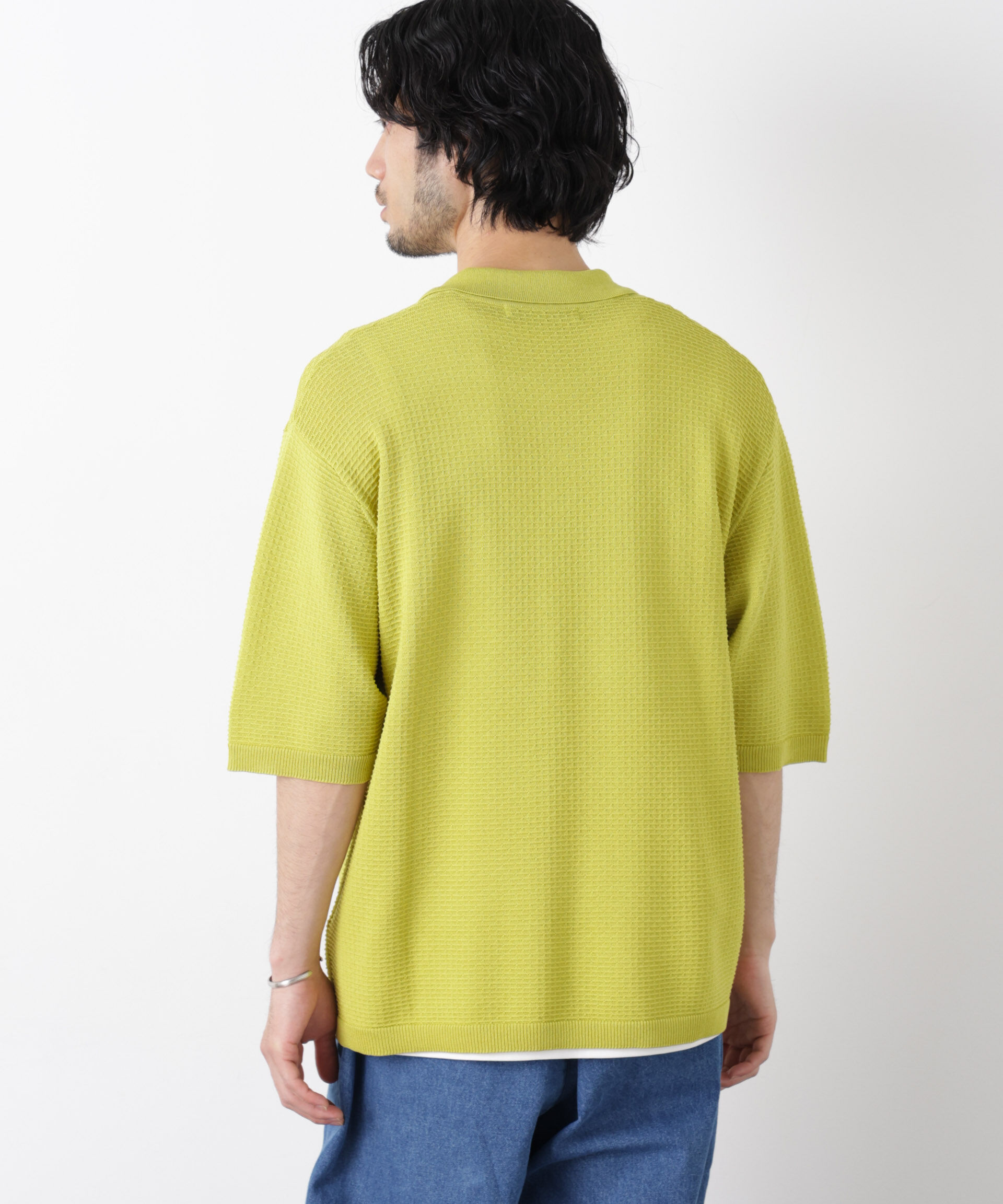 nano･universe「エアリードレープ ニットポロシャツ 半袖」|ニット・セーター|