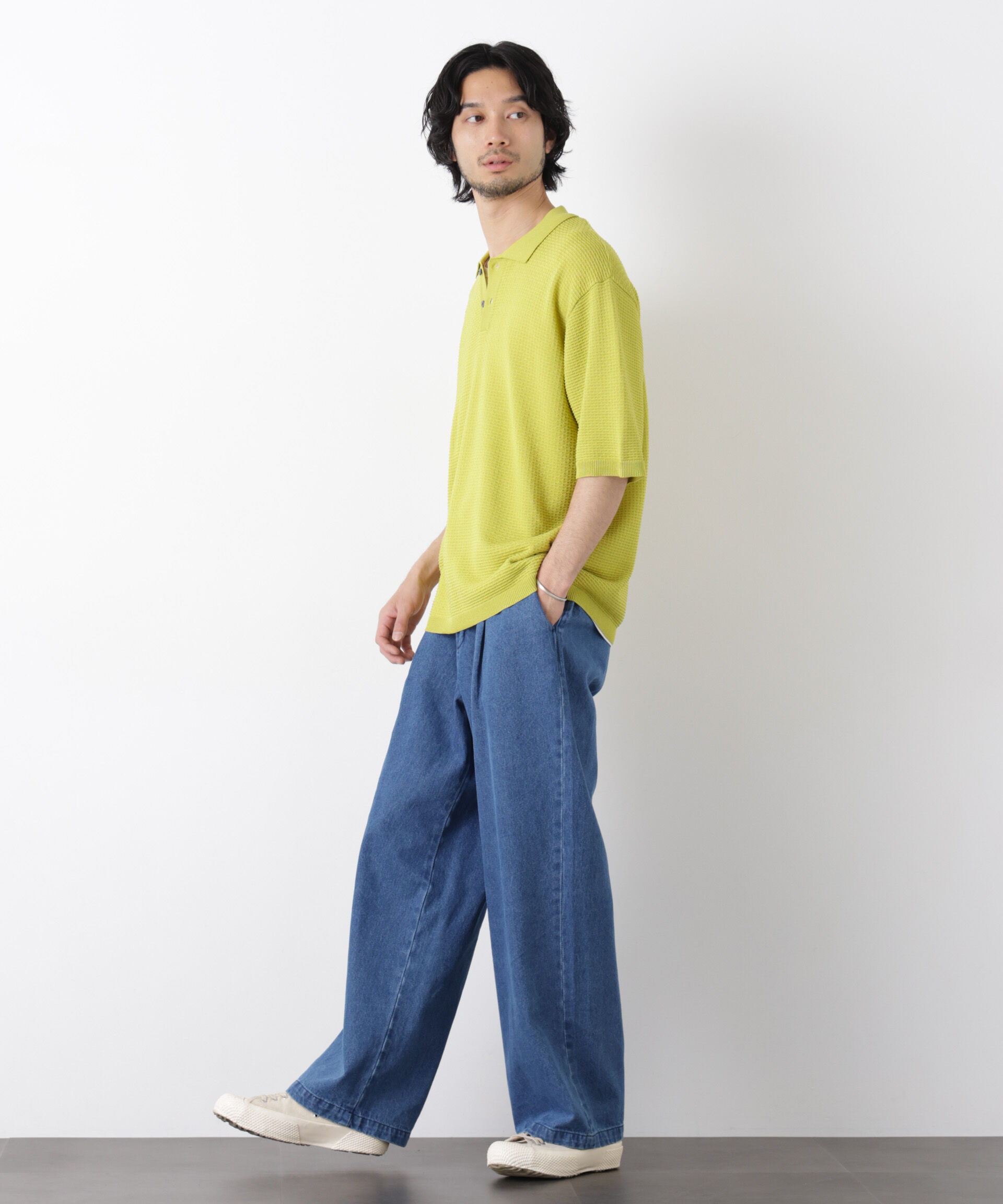 nano･universe「エアリードレープ ニットポロシャツ 半袖」|ニット・セーター|